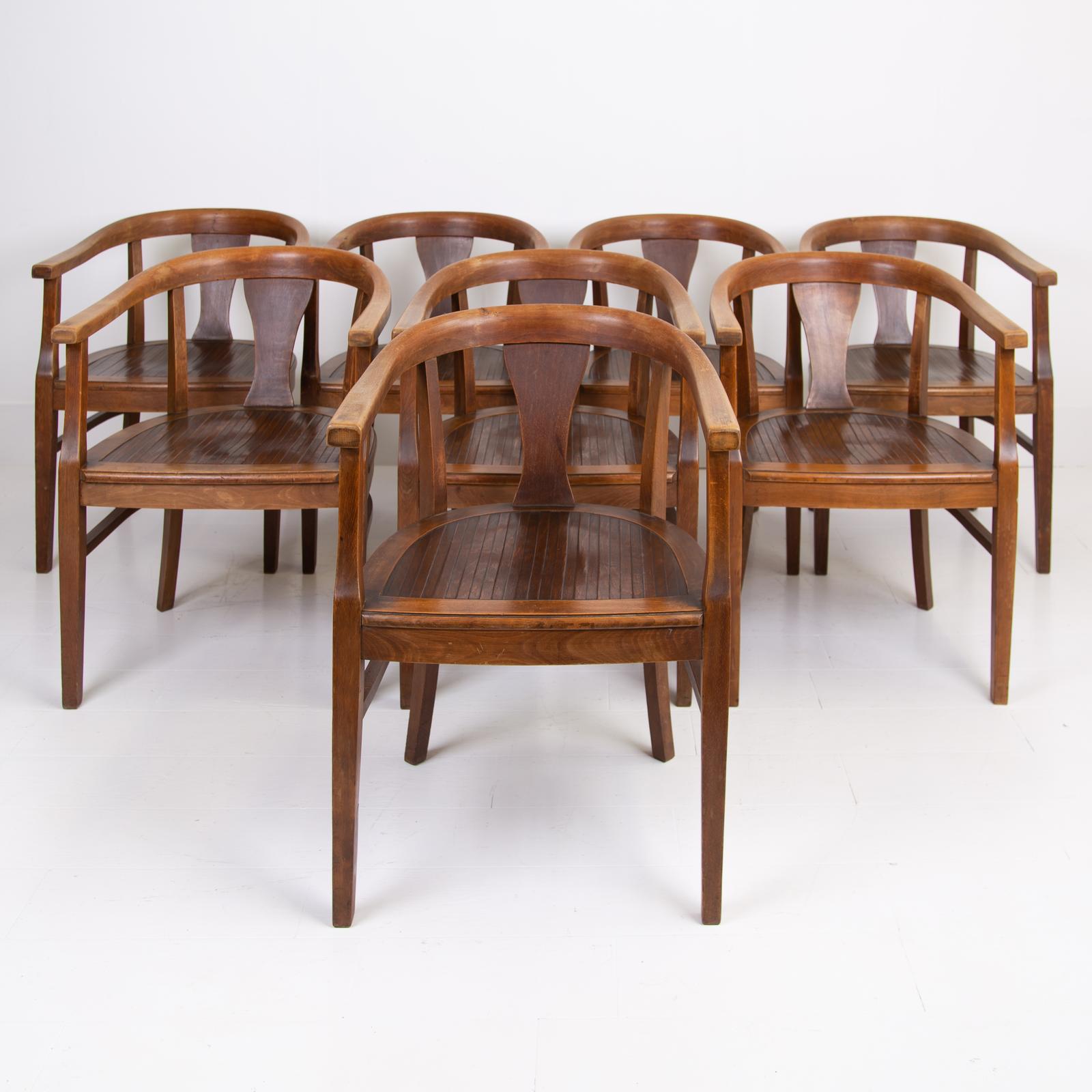 Set of 8 Bentwood Armchairs Dining Chairs 1935 (1 of 13)