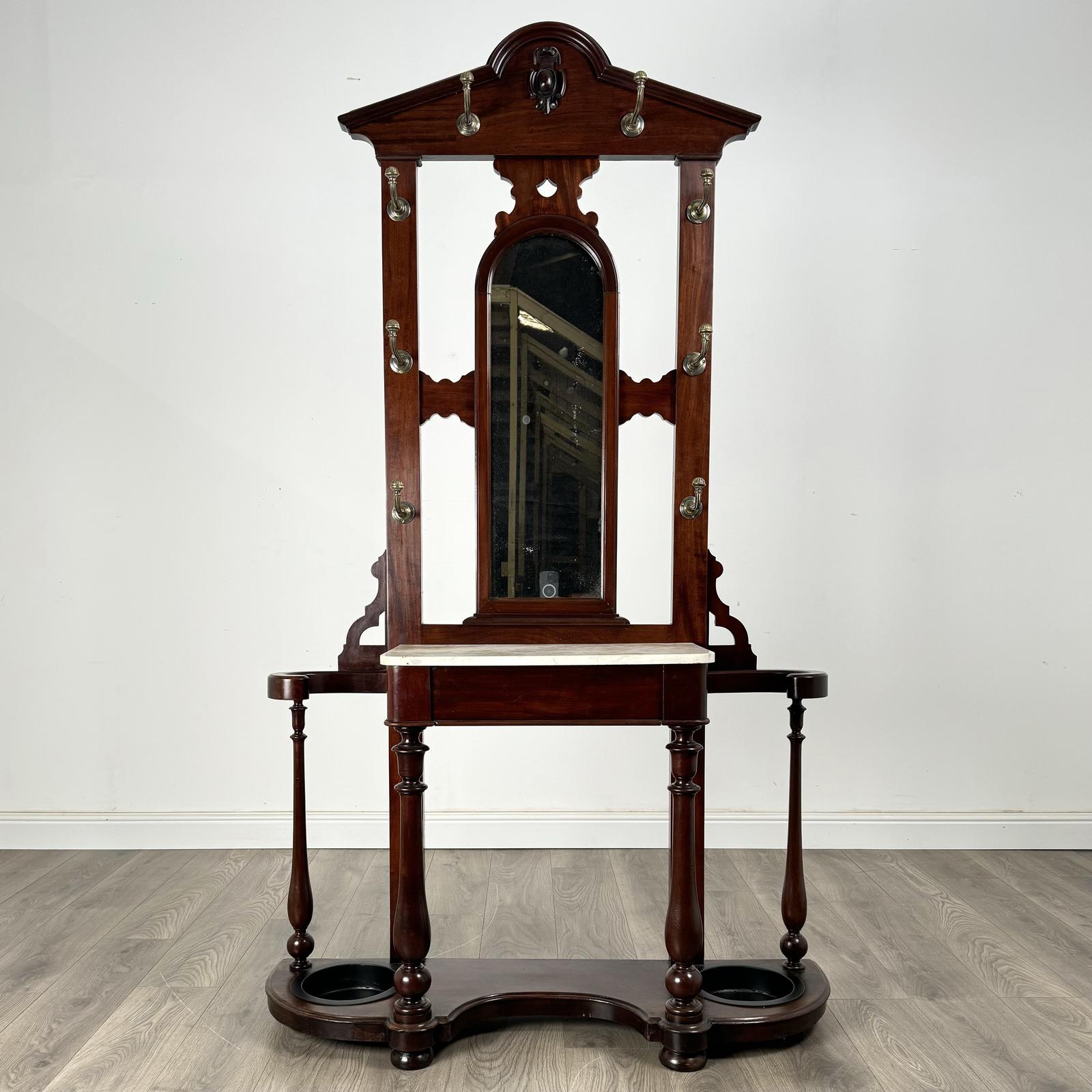 Antique 19th Century Marble Top Hall Stand in Mahogany (1 of 11)