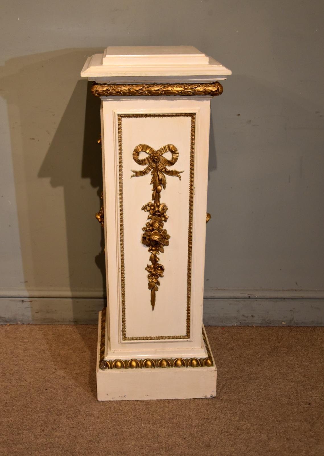 19th Century Painted and Gilded Pedestal (1 of 5) 19th Century Painted and Gilded Pedestal (1 of 5)