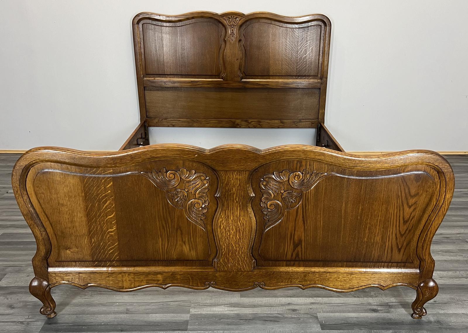 Amazing Vintage French Oak Double Bed (1 of 10)