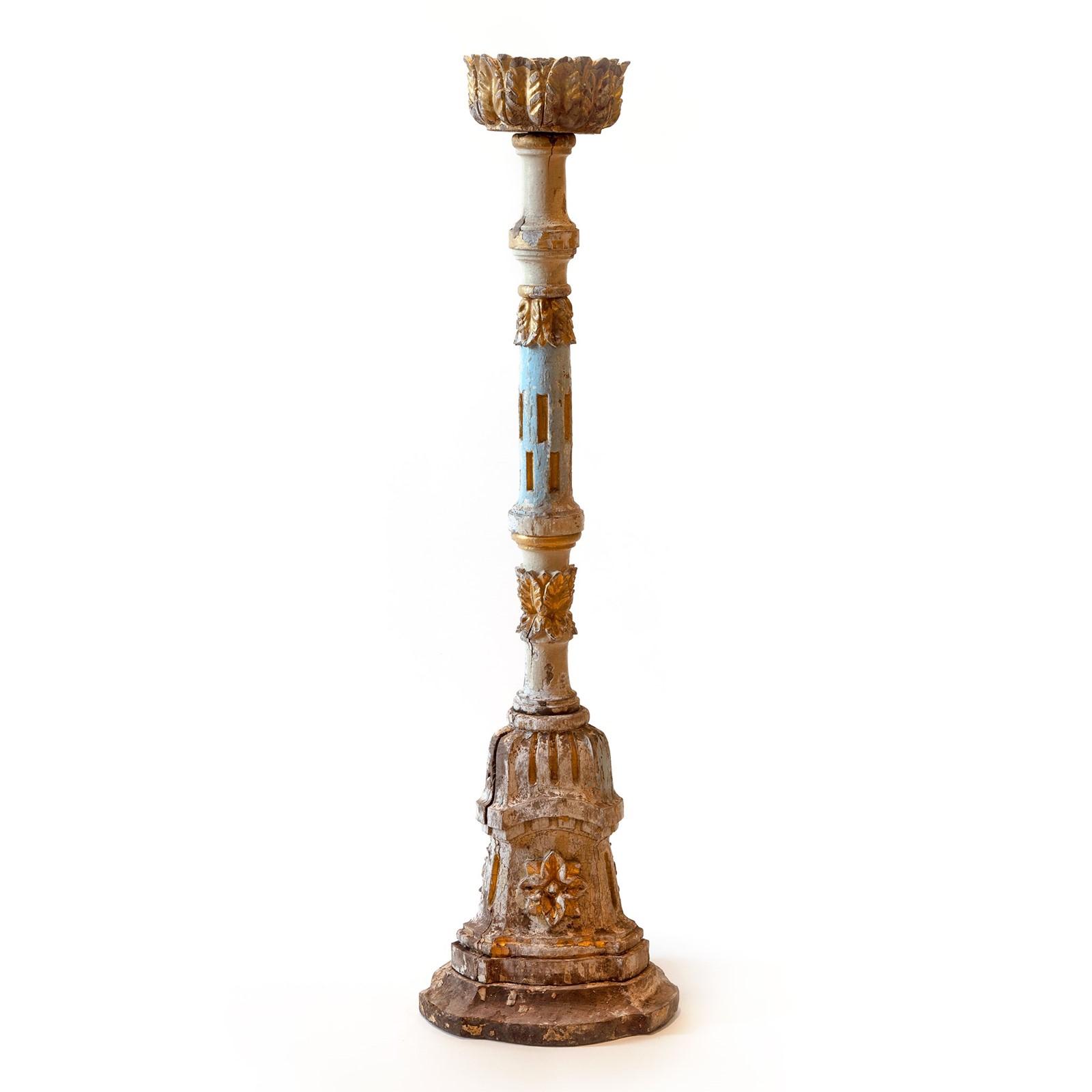 Exceptional Single 18th Century Carved Candlestick from Catalonia (1 of 8)