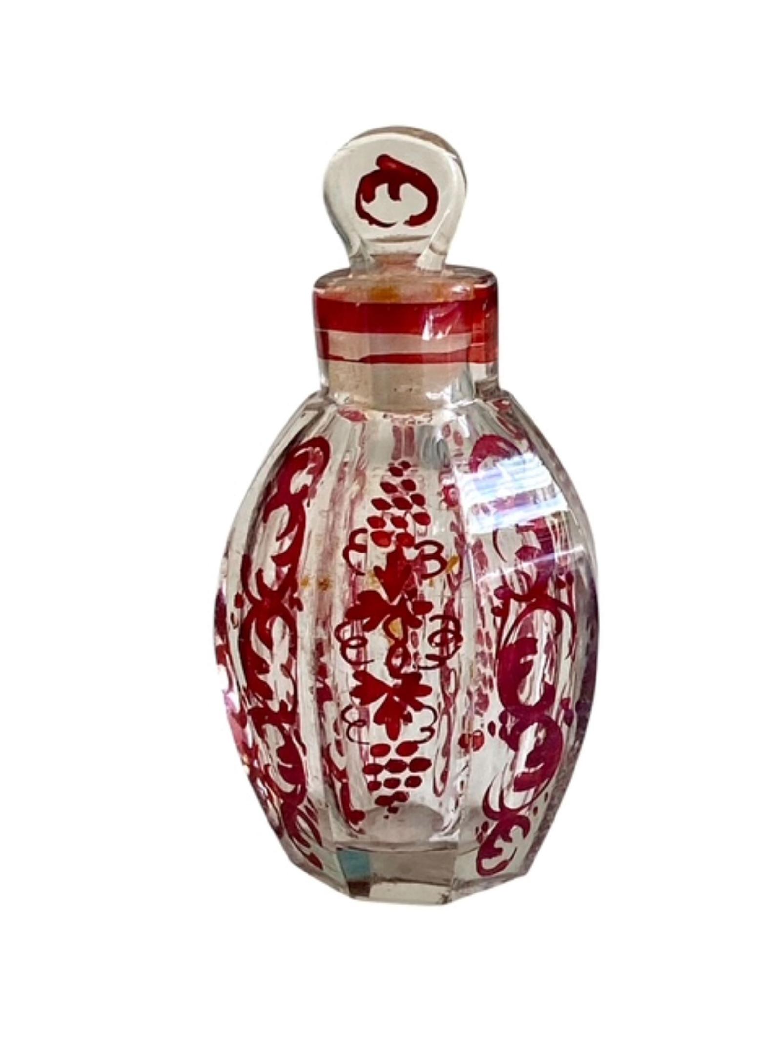 Antique Perfume Scent Bottle Bohemian Flashed Glass Circa 1880 (1 of 6)
