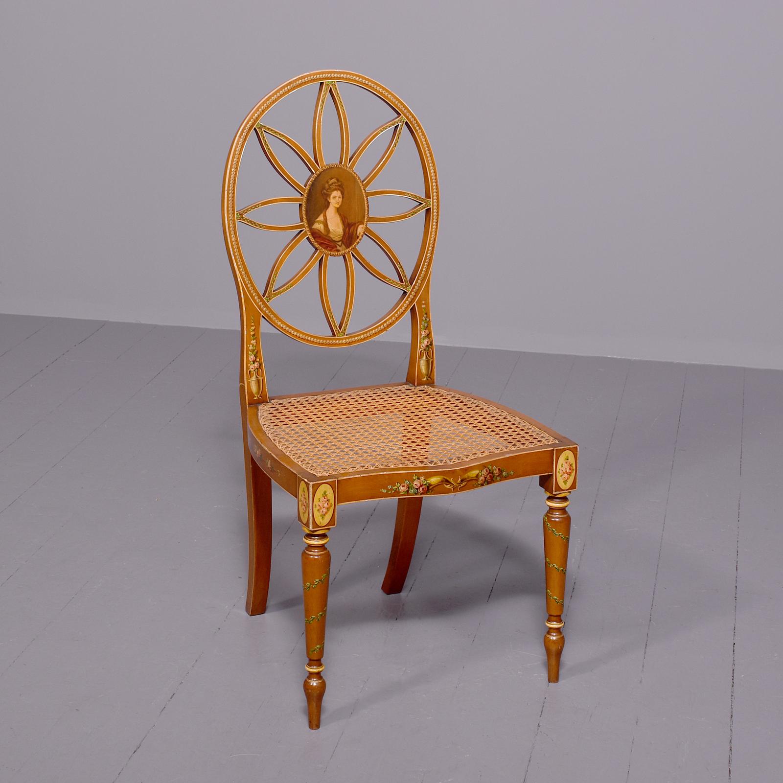 Hand Painted Side Chair in Satinwood (1 of 5)