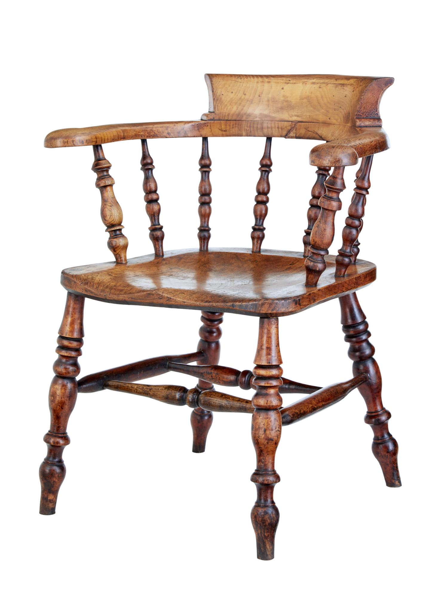 Mid 19th Century Elm Captains Armchair (1 of 10)