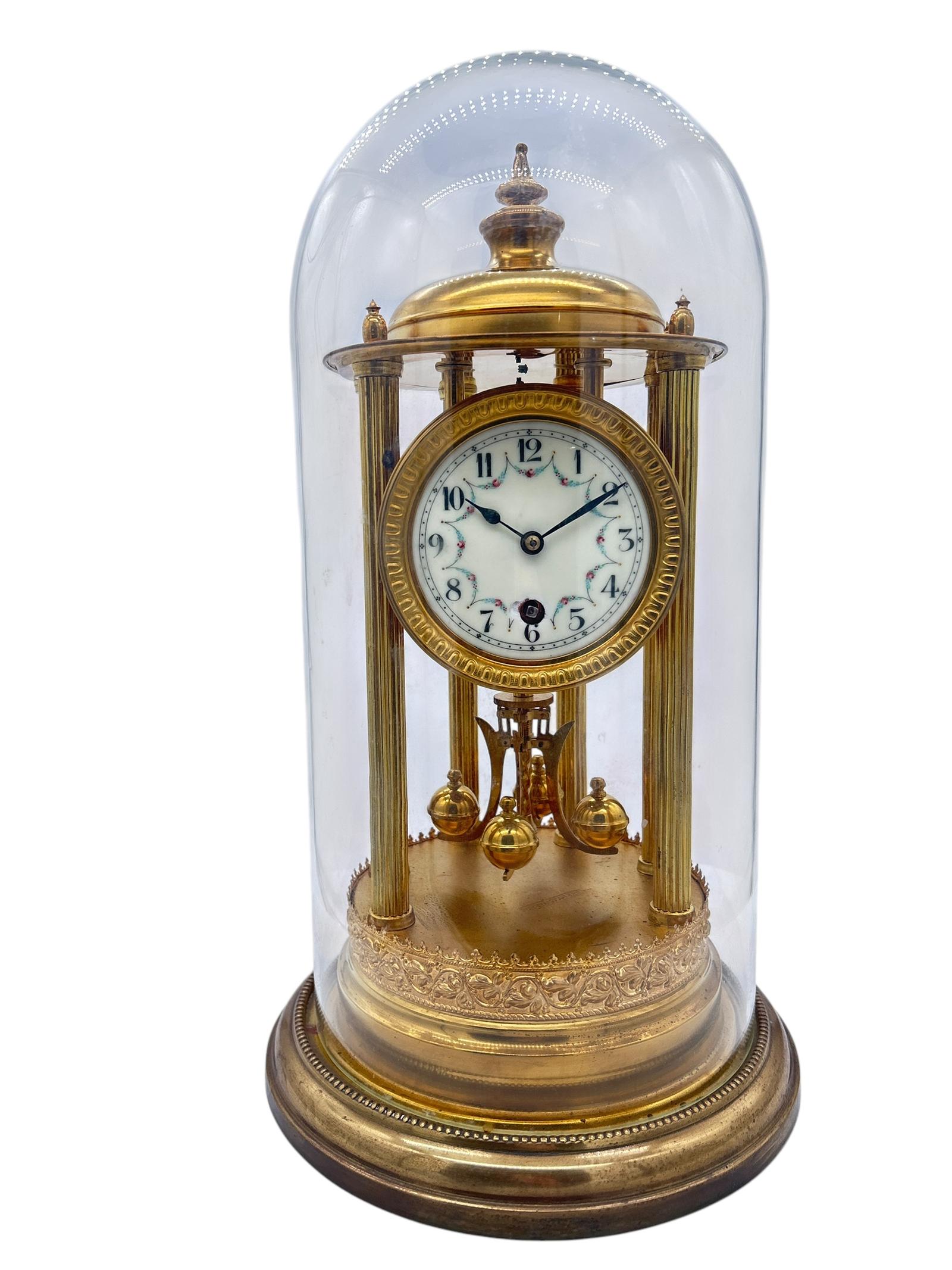 Superb Bandstand Ormolu German Torsion Clock Anniversary Mantel Clock c.1900 (1 of 15)