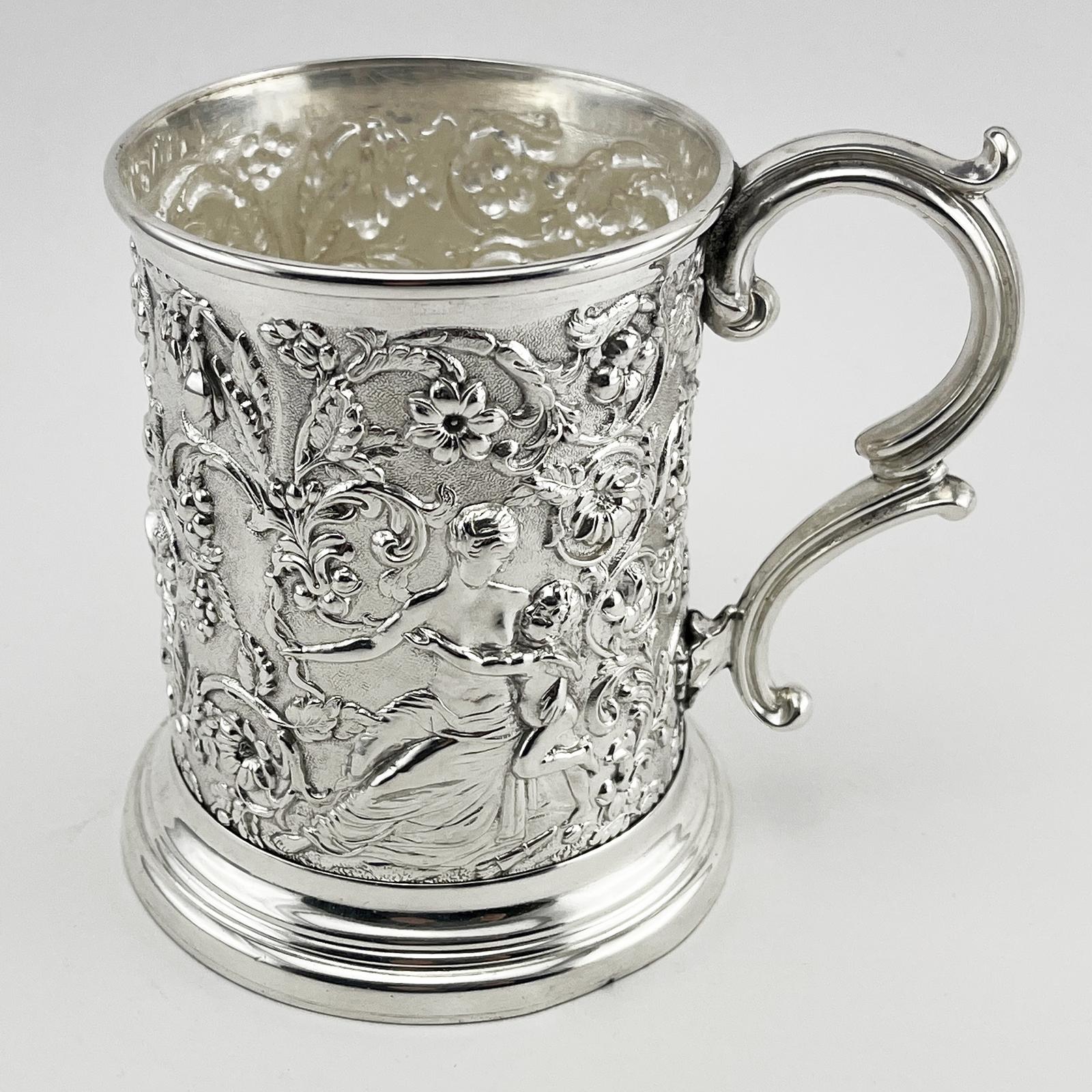 Victorian Silver Plated Mug Depicting Mother & Child (1 of 6) Victorian Silver Plated Mug Depicting Mother & Child (1 of 6)