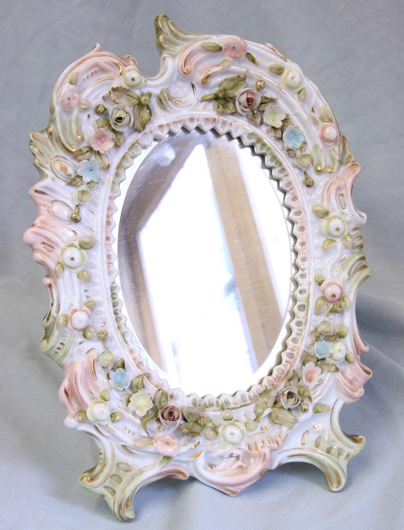 Antique Sitzendorf Porcelain Mirror (1 of 5)