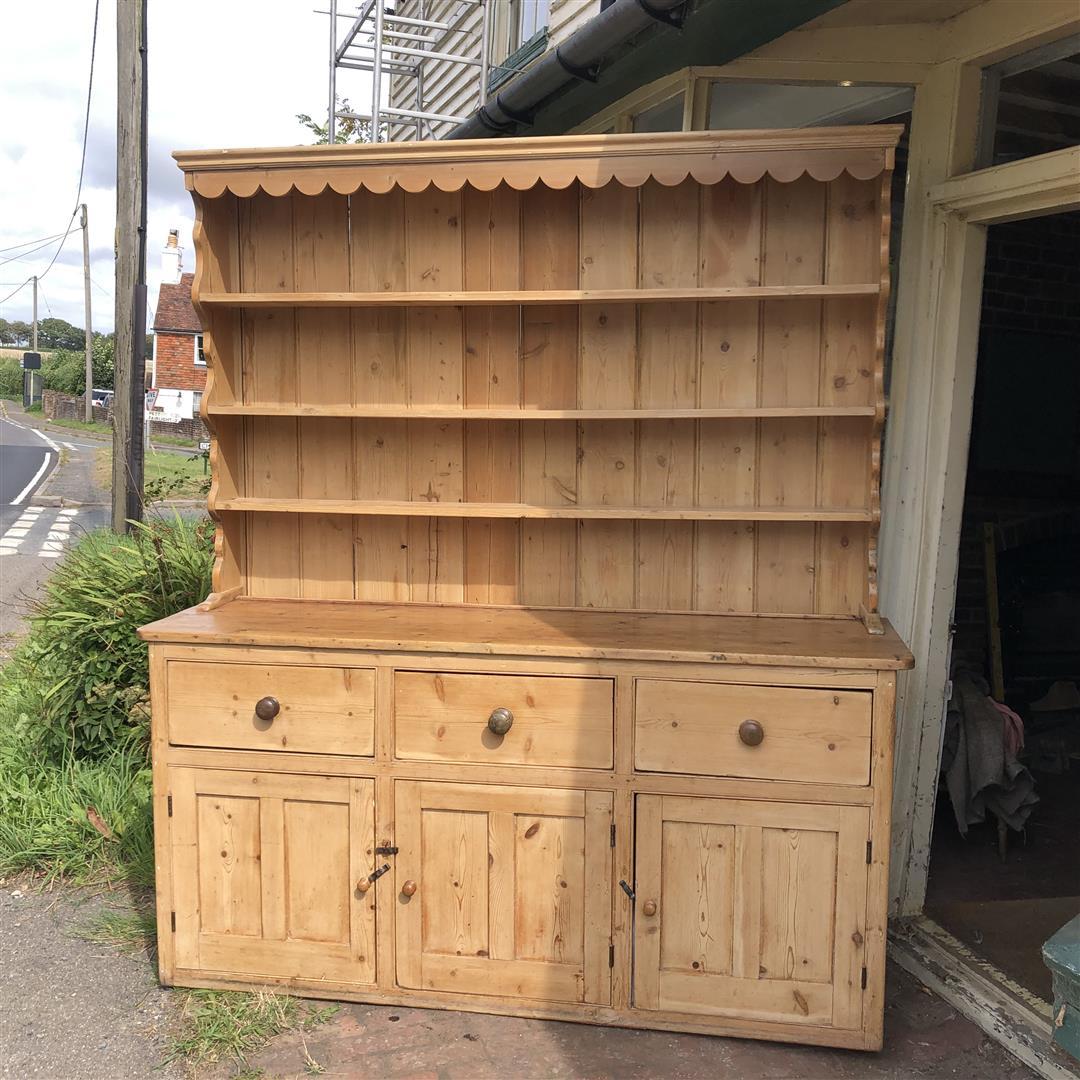 Large Antique Pine Country Kitchen Dresser 1900s (1 of 23)