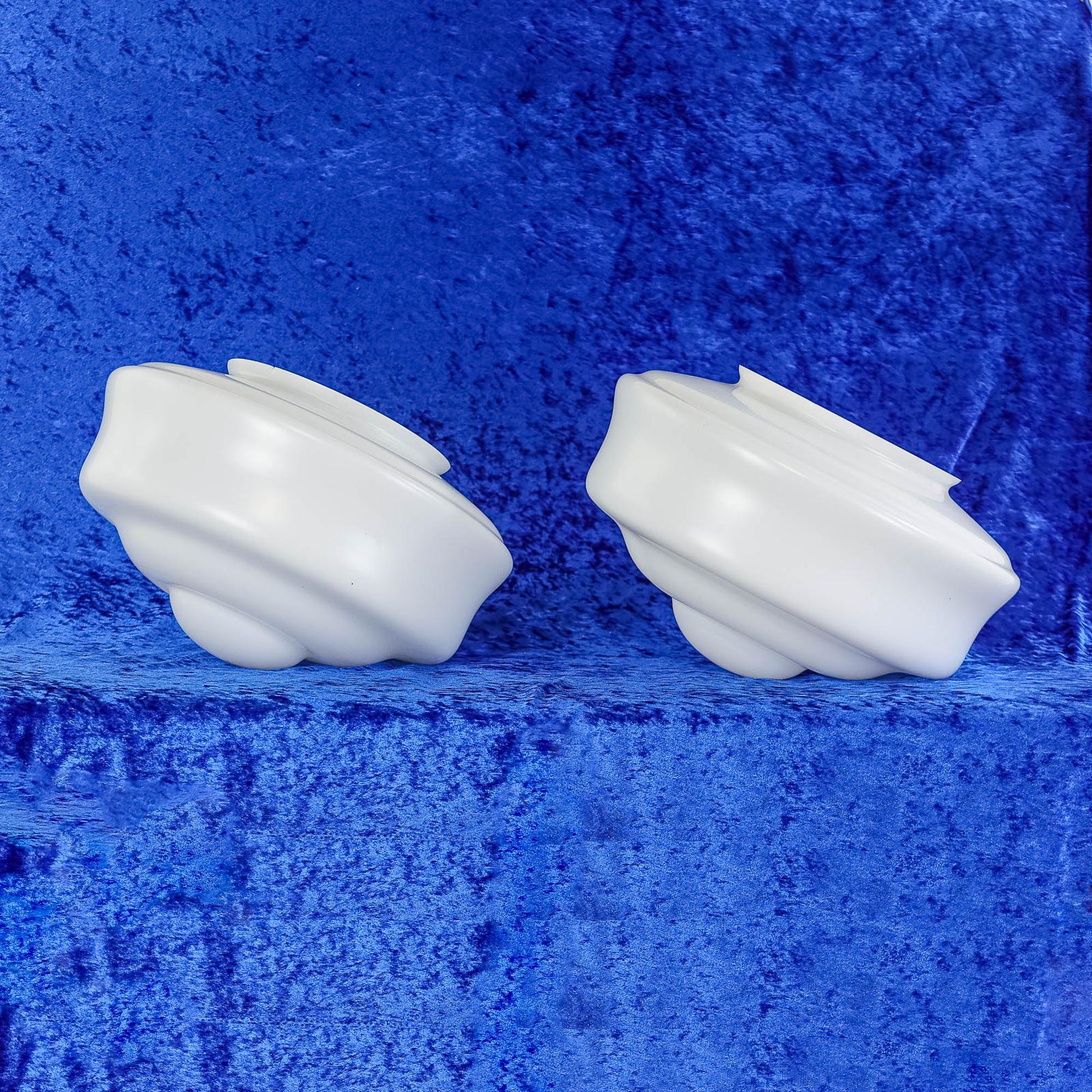 Pair of Vintage Schoolhouse Opaline Glass Pendant Lights (1 of 3)