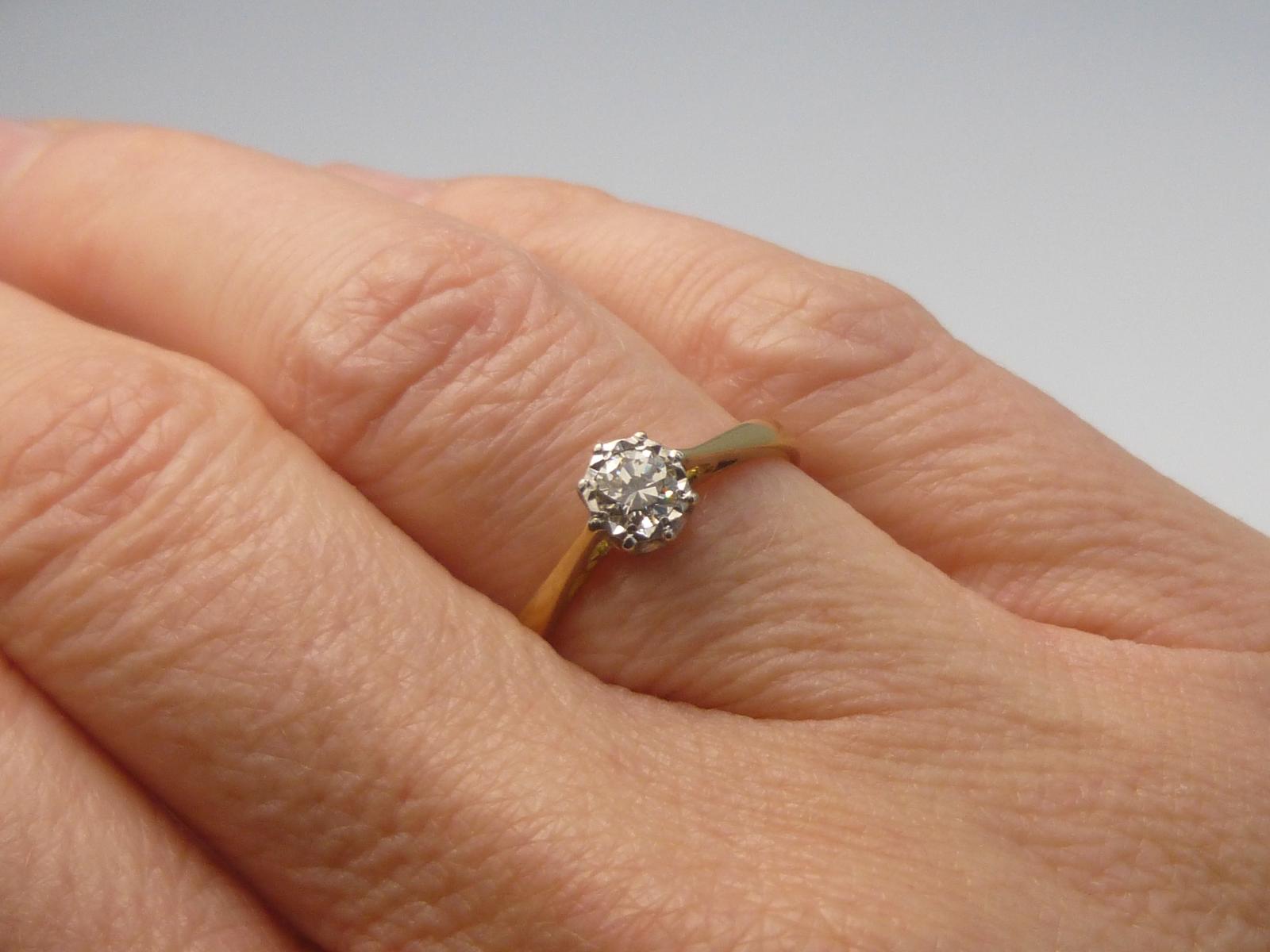 Gold & Diamond Solitaire Ring (1 of 6)