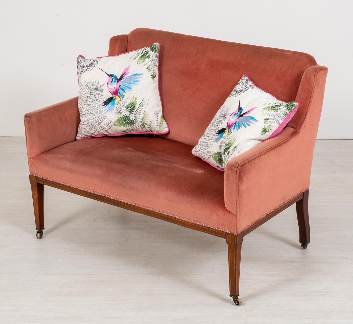 Mahogany Sheraton Revival Inlaid Settee (1 of 5) Mahogany Sheraton Revival Inlaid Settee (1 of 5)