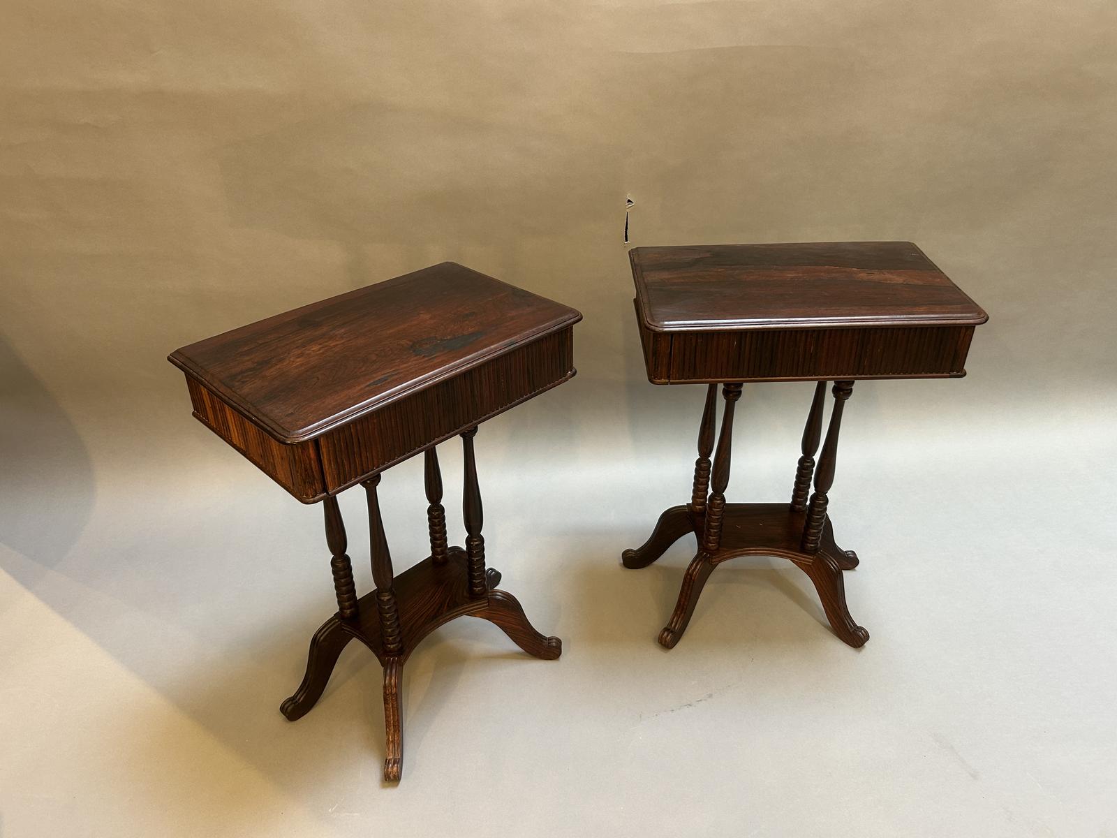 Pair of Continental Rosewood Bedside Tables (1 of 6)