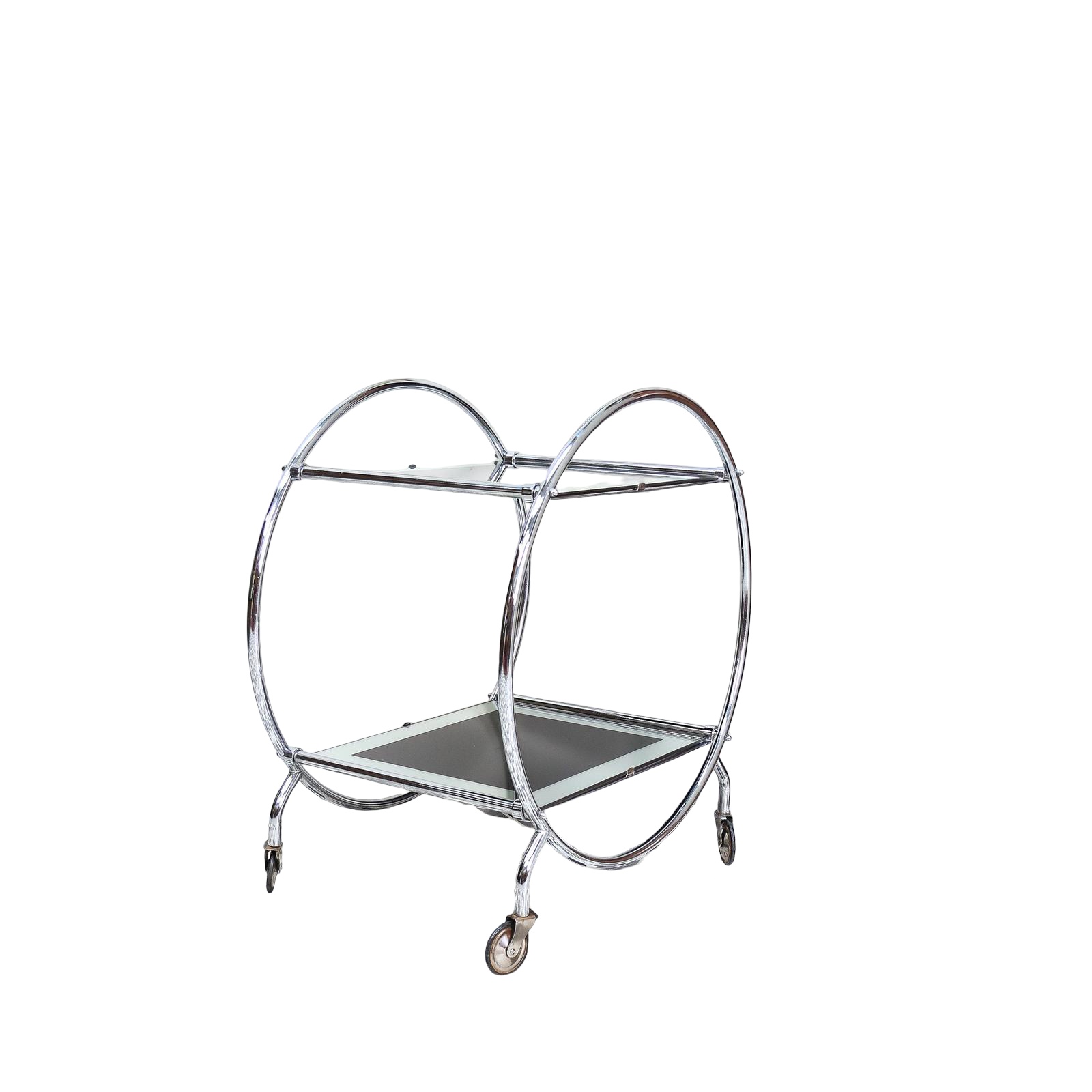 Art Deco Savoy Drinks Trolley in Chrome & Black Mirrored Glass (1 of 18) Art Deco Savoy Drinks Trolley in Chrome & Black Mirrored Glass (1 of 18)