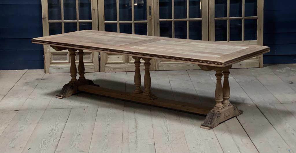 Superb Large French Bleached Walnut Monastery Dining Table (1 of 1)