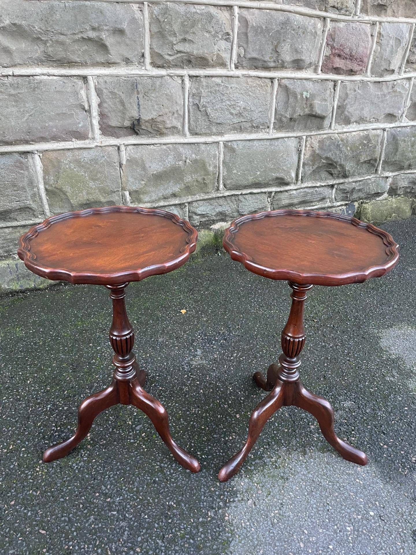 Pair Antique Walnut Tripod Wine Tables (1 of 8) Pair Antique Walnut Tripod Wine Tables (1 of 8)