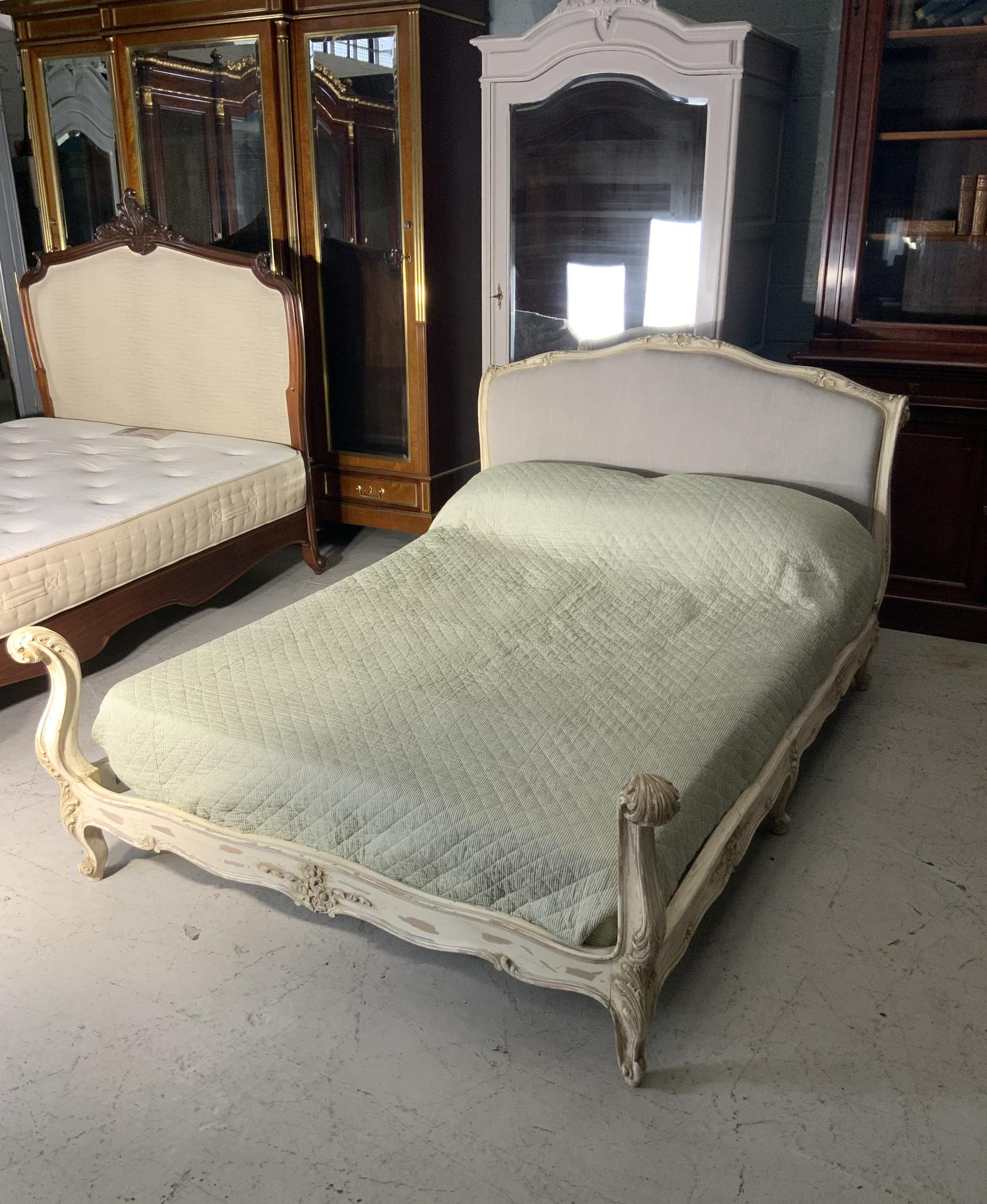 Carved French Upholstered Bed (1 of 8)