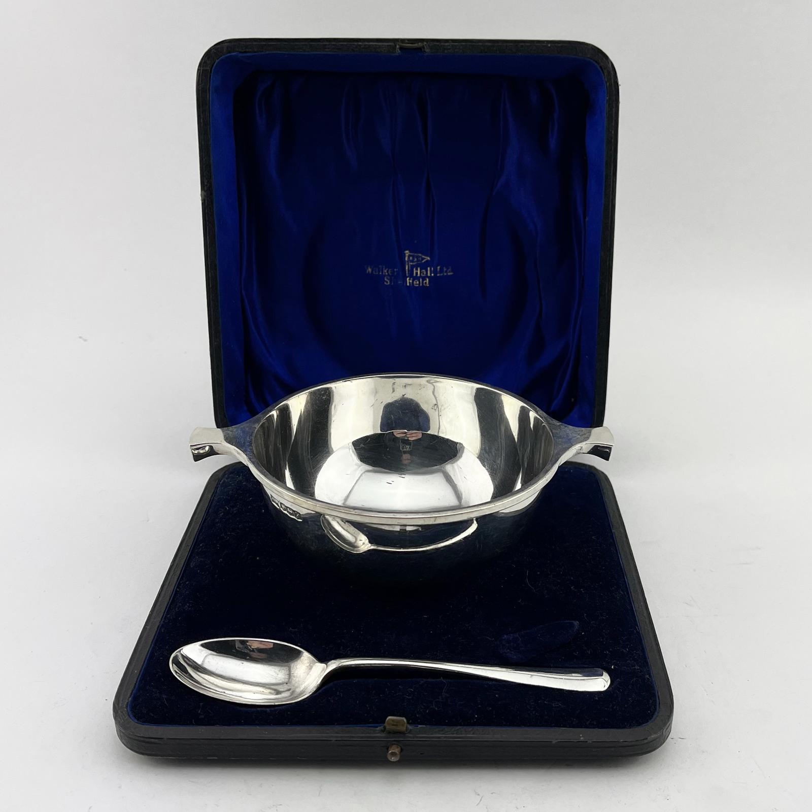 Plain Circular Sterling Silver Porringer or Christening Set (1 of 9)