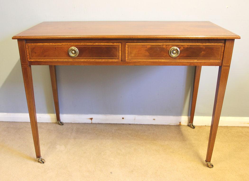 Antique Inlaid Mahogany Edwardian Side Table (1 of 9)