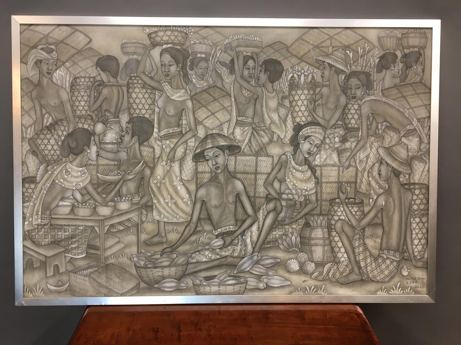 Tempera on Canvas - The Fruit Market, Ubud School (1 of 3)