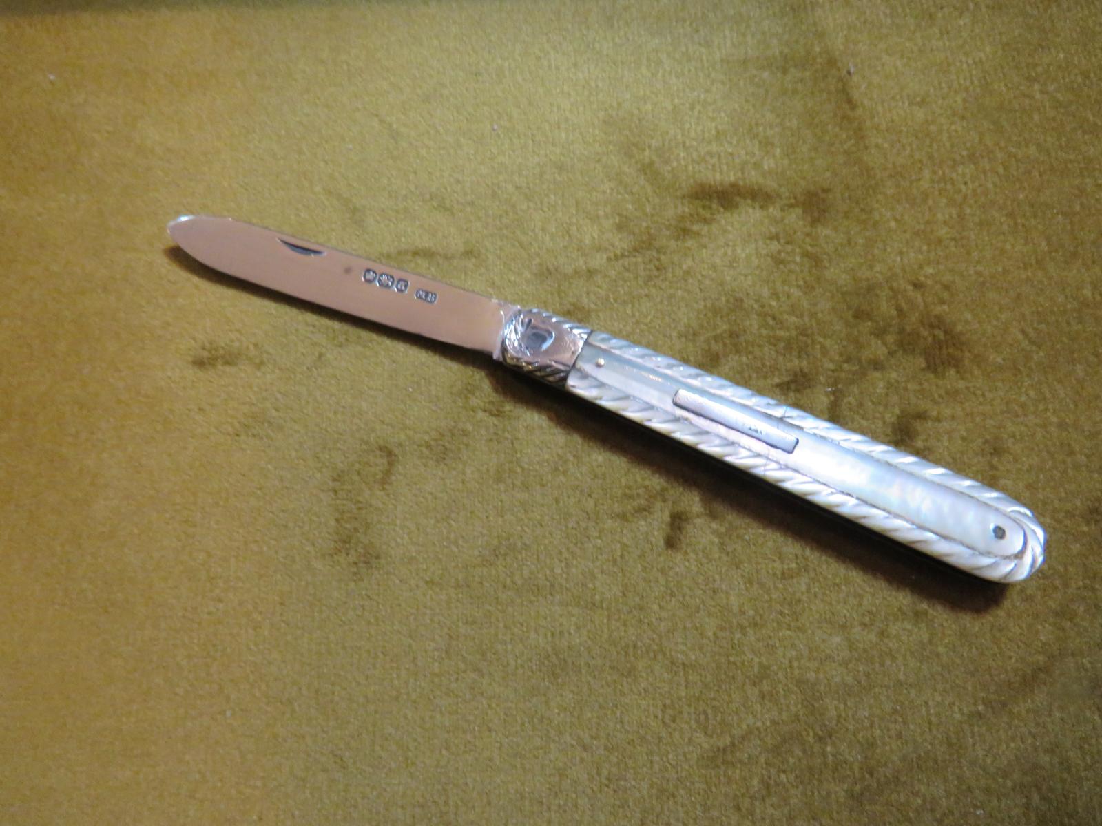 1893 Hallmarked Silver Penknife by Mathew Bolton (1 of 3)