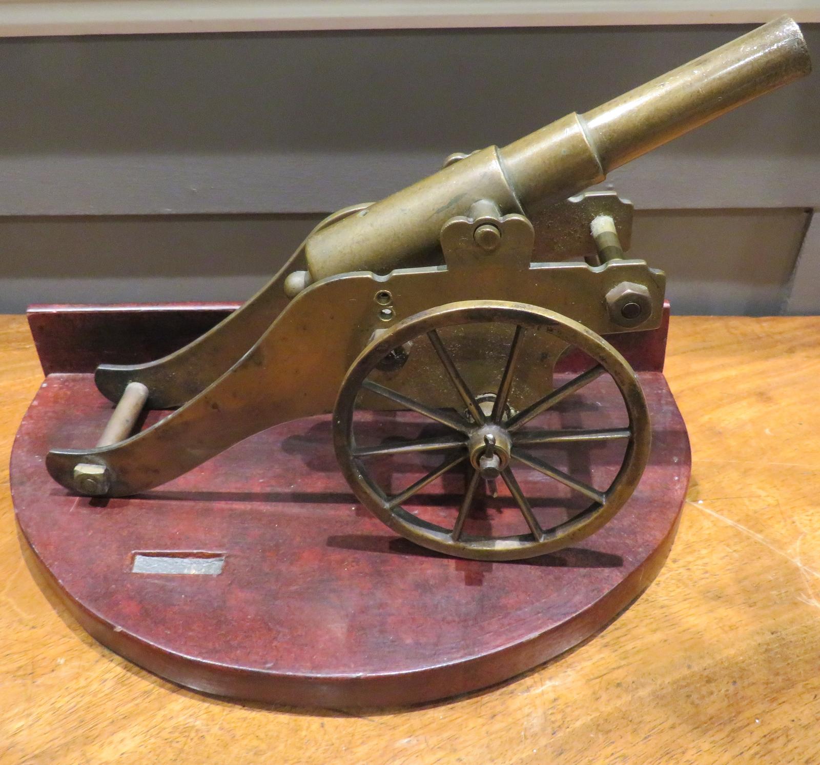 Superior Bronze Model of Cannon on Mahogany Stand 1920 / 1930 (1 of 3)