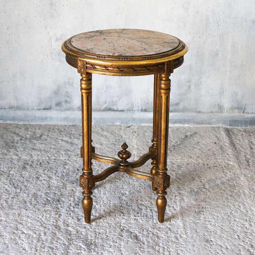 French Giltwood Brèche Violette Marble Top Guéridon Table (1 of 10)