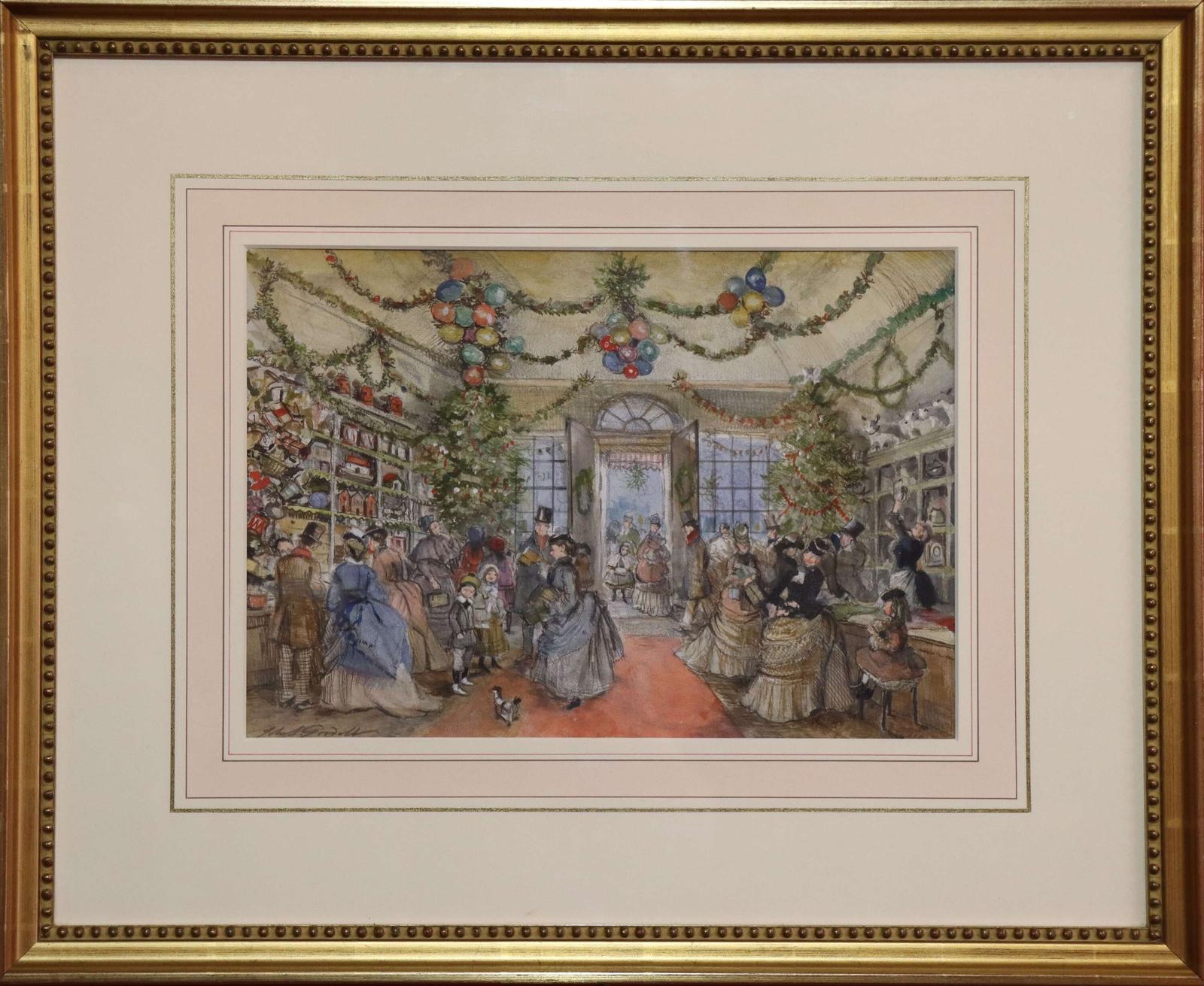 John Strickland Goodall RBA RI (1908–1996) “An Edwardian Christmas” – Signed Watercolour (1 of 3) John Strickland Goodall RBA RI (1908–1996) “An Edwardian Christmas” – Signed Watercolour (1 of 3)