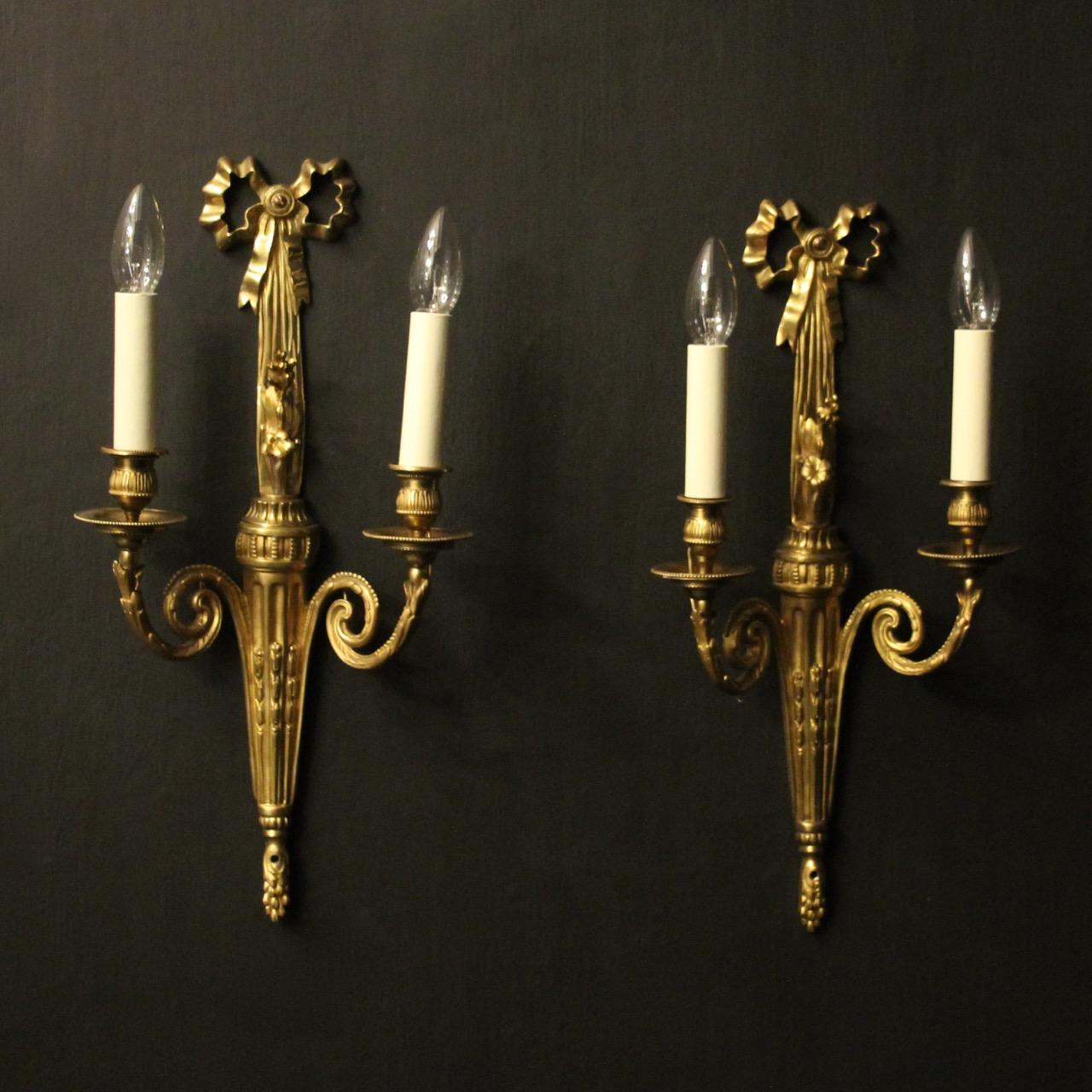 French Gilded Bronze Twin Arm Wall Lights (1 of 10)
