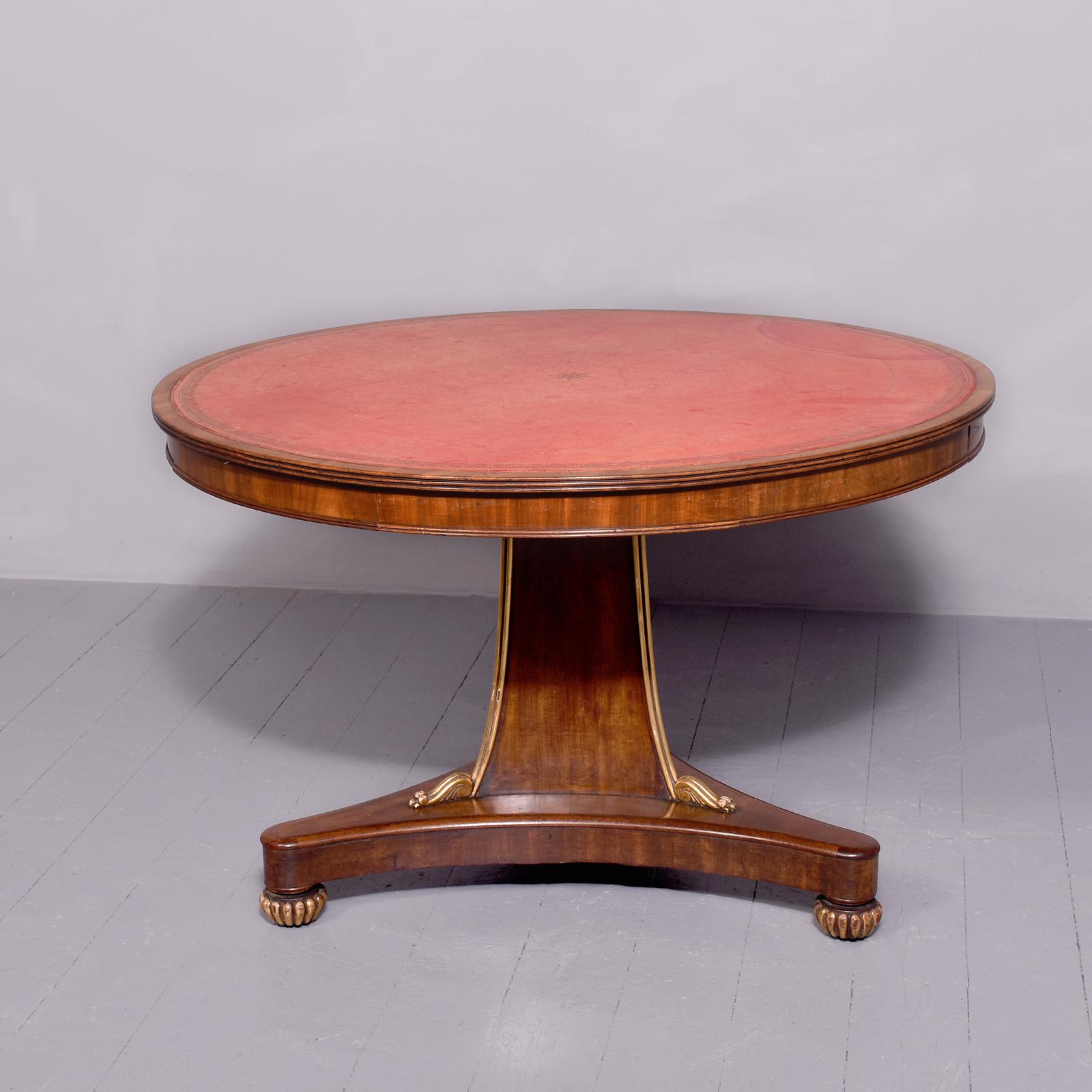 George IV Mahogany & Gilded Drum Table (1 of 7)