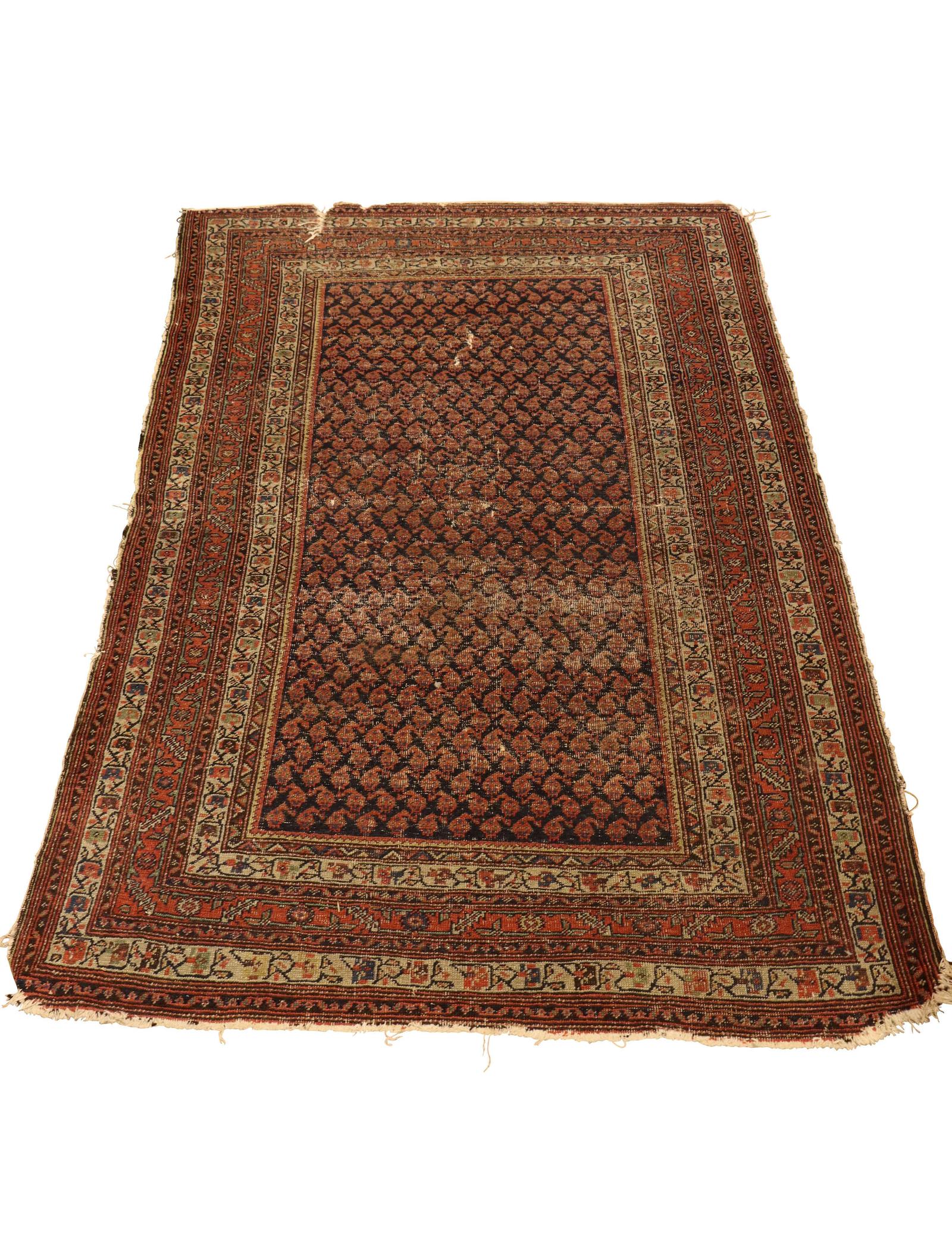 Antique Persian Hand-Knotted Rug with All-Over Boteh Design (1 of 2) Antique Persian Hand-Knotted Rug with All-Over Boteh Design (1 of 2)