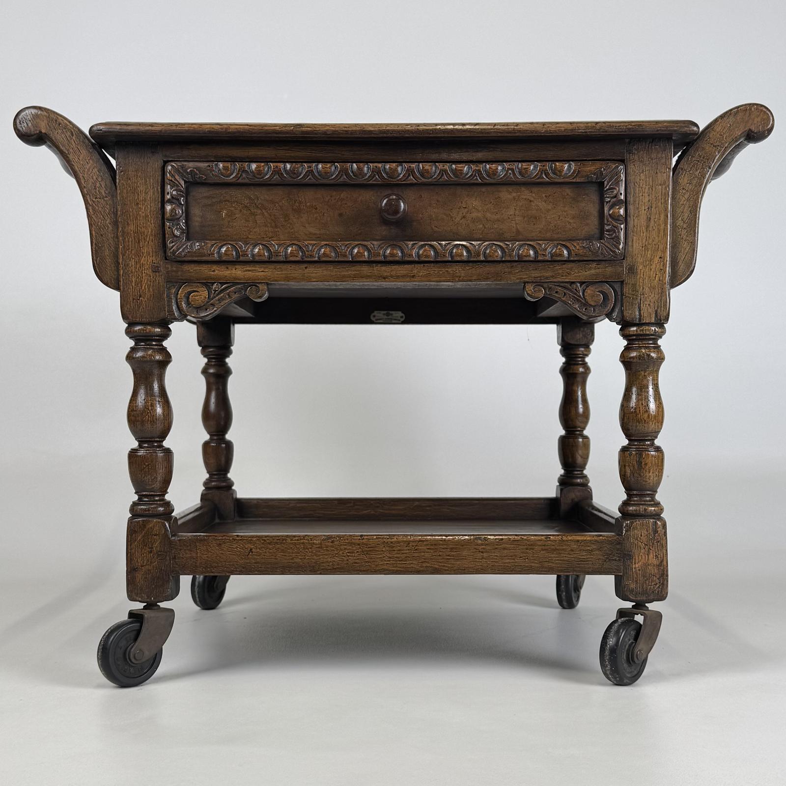 Antique 20th Century Oak Coffee Table on Casters (1 of 12)