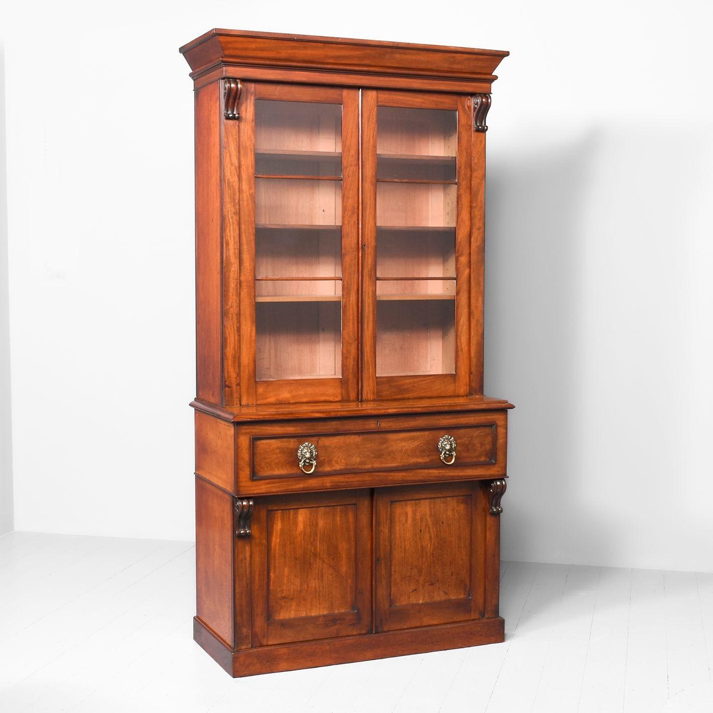 George IV Secretaire Cabinet Bookcase (1 of 14)