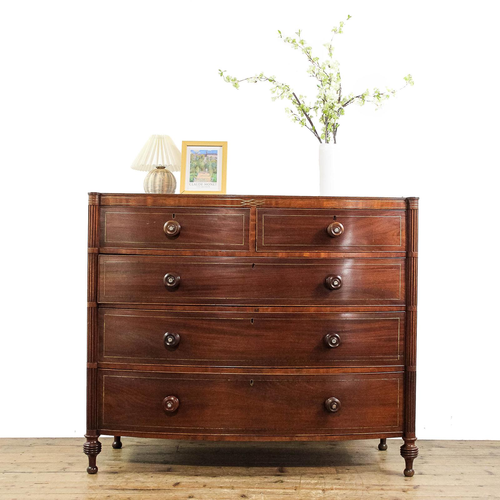 Antique Regency Mahogany Bow Front Chest of Drawers (1 of 13)