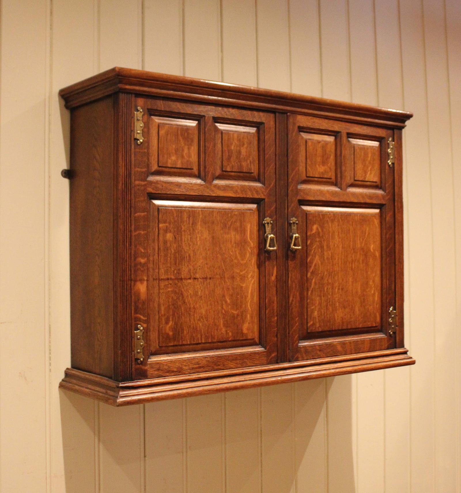 Late 19th Century Solid Oak Wall Cabinet (1 of 10) Late 19th Century Solid Oak Wall Cabinet (1 of 10)