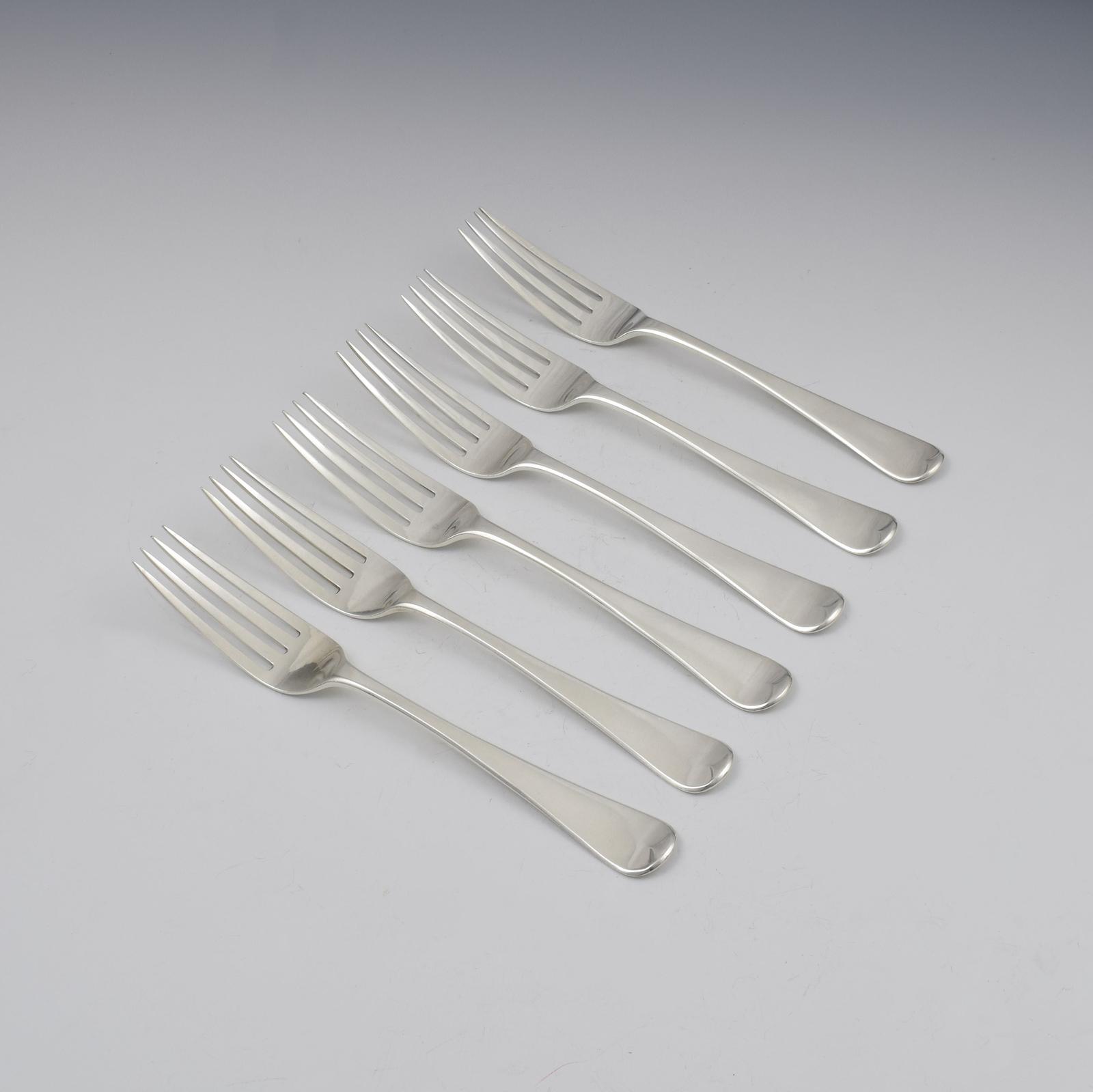 Set of Six Early Victorian Solid Silver Dinner Table Forks Hayne & Cater (1 of 6) Set of Six Early Victorian Solid Silver Dinner Table Forks Hayne & Cater (1 of 6)