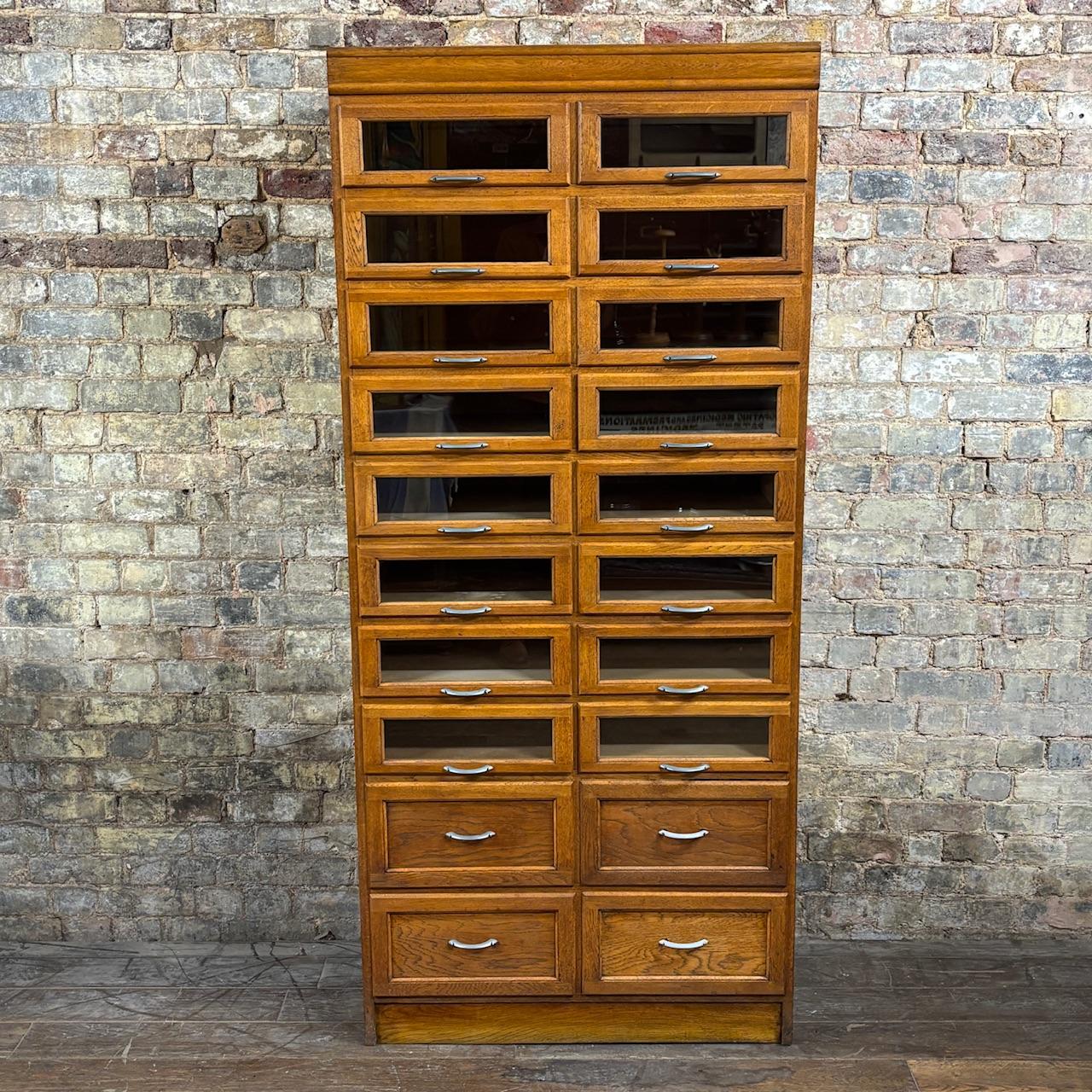 1950s Tall Oak Haberdashery Cabinet (1 of 5)