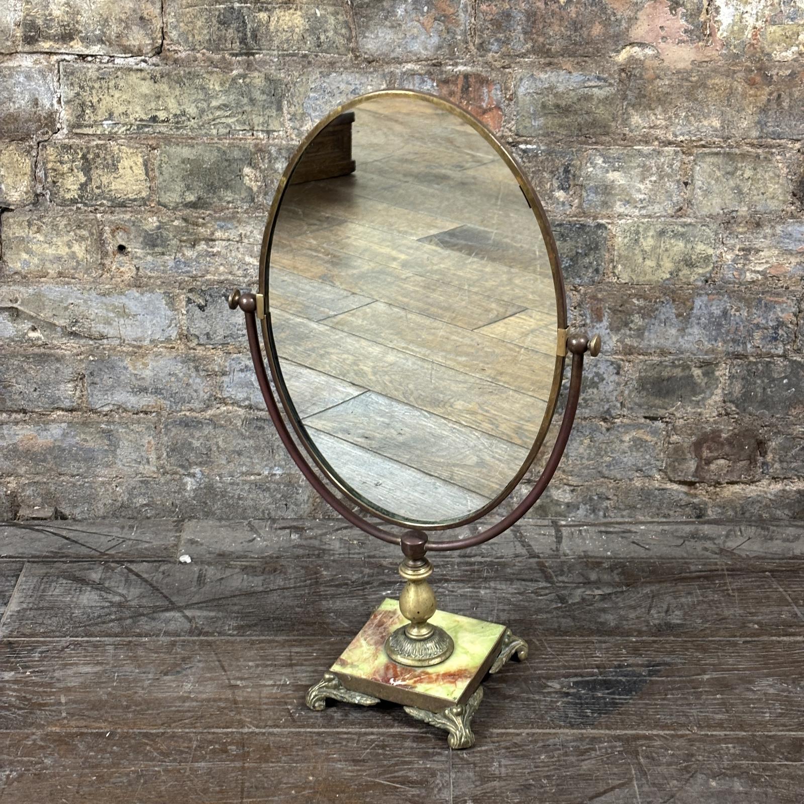 1930s Brass and Onyx Dressing Table Mirror (1 of 5)