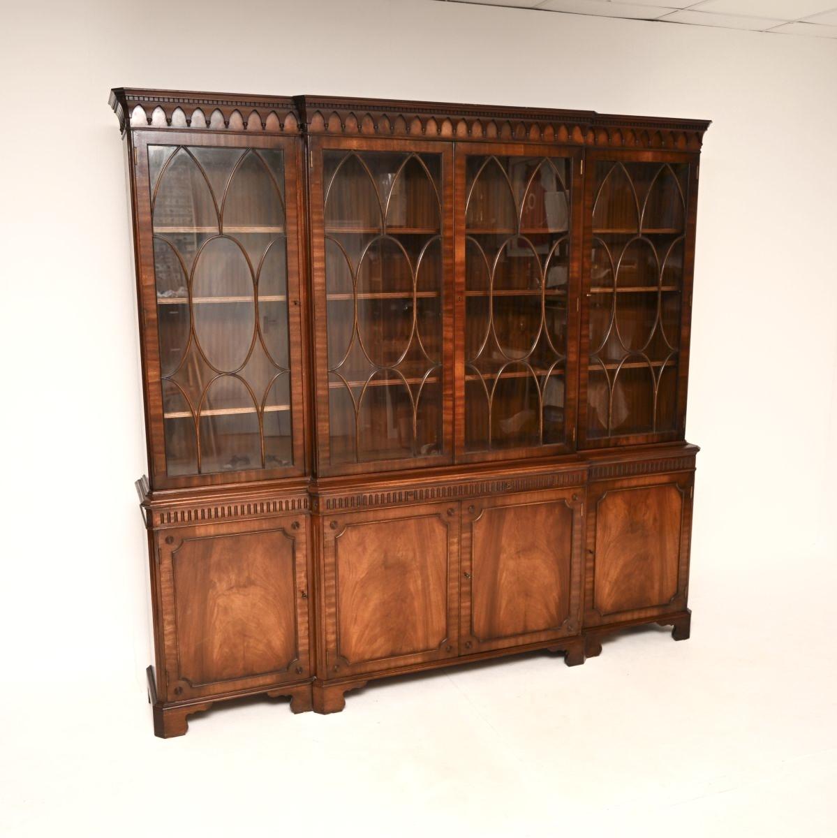 Antique Georgian Style Mahogany Breakfront Bookcase (1 of 10) Antique Georgian Style Mahogany Breakfront Bookcase (1 of 10)