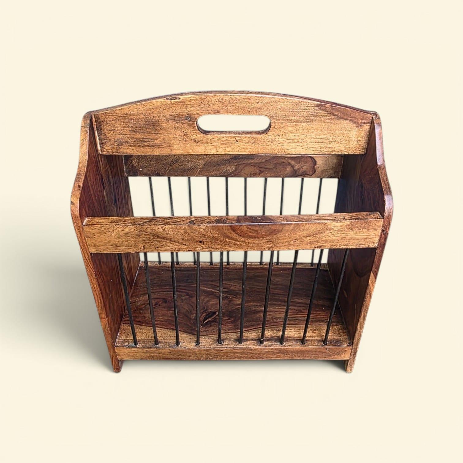 Vintage Solid Oak Magazine Rack / Rustic Newspaper Holder / C1970 (1 of 7) Vintage Solid Oak Magazine Rack / Rustic Newspaper Holder / C1970 (1 of 7)
