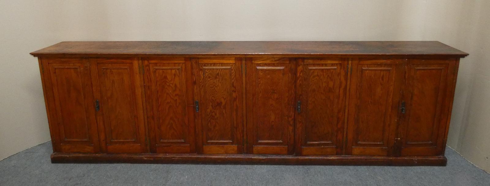 Large 8 Door Pitch Pine Cupboard (1 of 7)