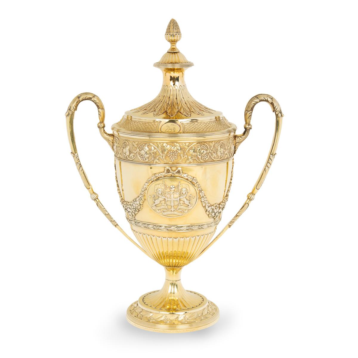 Large Interesting Silver Gilt Trophy of Captain George Welstead, Purchased with Prize Money from the East India Company 1805 (1 of 13)