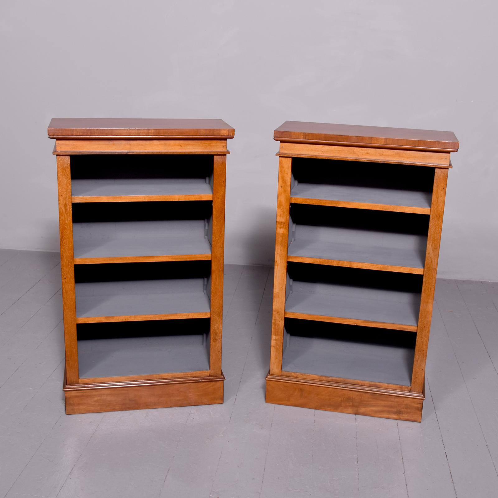 Pair of Victorian Mahogany Neat Sized Open Bookcases with 4 Adjustable Shelves (1 of 6)