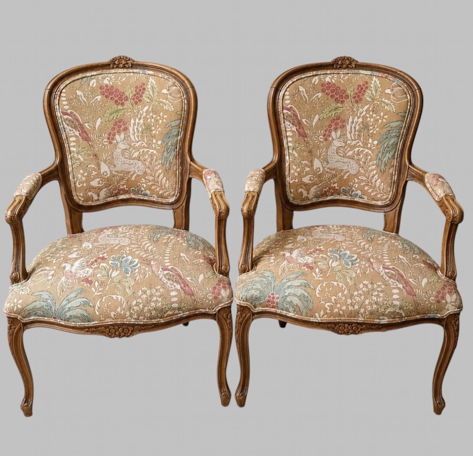 Pair of Neo-rococo Open Armchairs c. 1930s (1 of 9) Pair of Neo-rococo Open Armchairs c. 1930s (1 of 9)