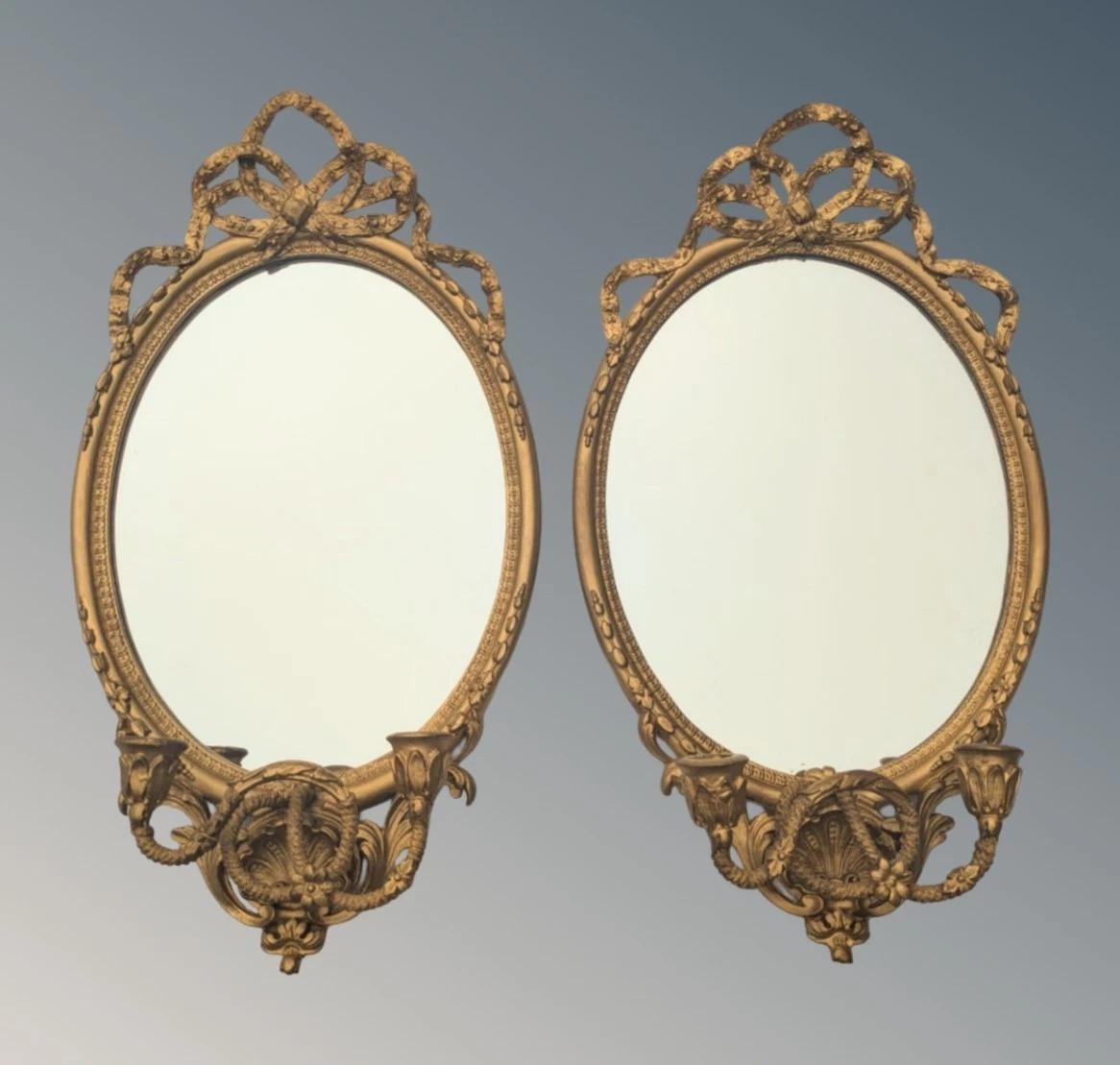 Pair of Neat 19th Century Girandole Mirrors (1 of 8) Pair of Neat 19th Century Girandole Mirrors (1 of 8)
