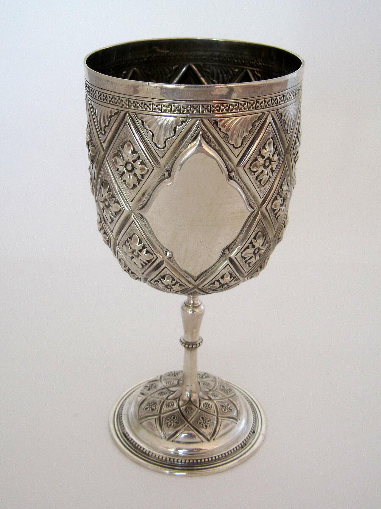 Victorian Silver Goblet Chased with Pineapple & Floral Pattern (1 of 7) Victorian Silver Goblet Chased with Pineapple & Floral Pattern (1 of 7)