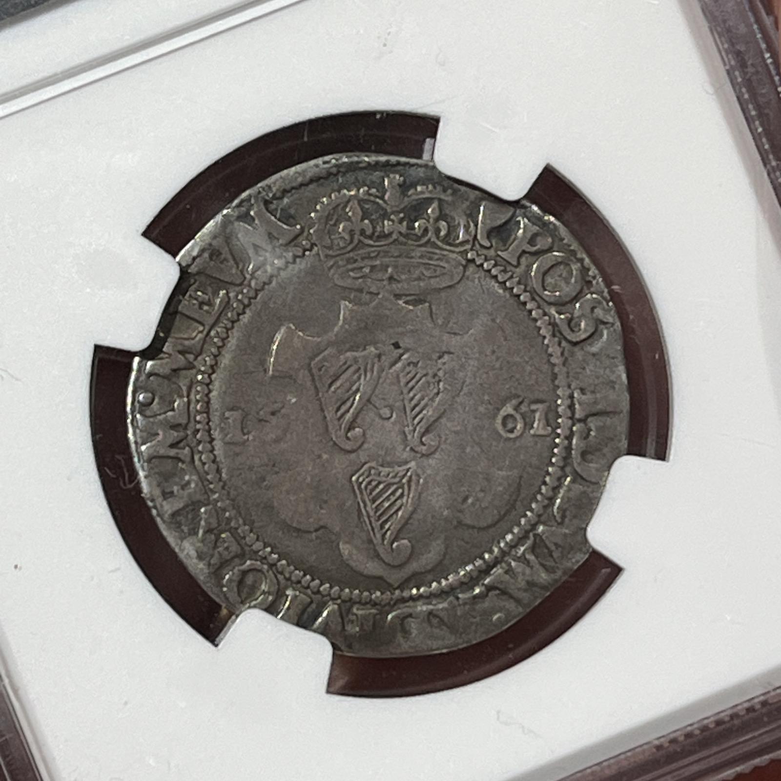 Elizabeth I - Ireland - Silver 1561 Shilling - NGC VF 20 (1 of 10) Elizabeth I - Ireland - Silver 1561 Shilling - NGC VF 20 (1 of 10)