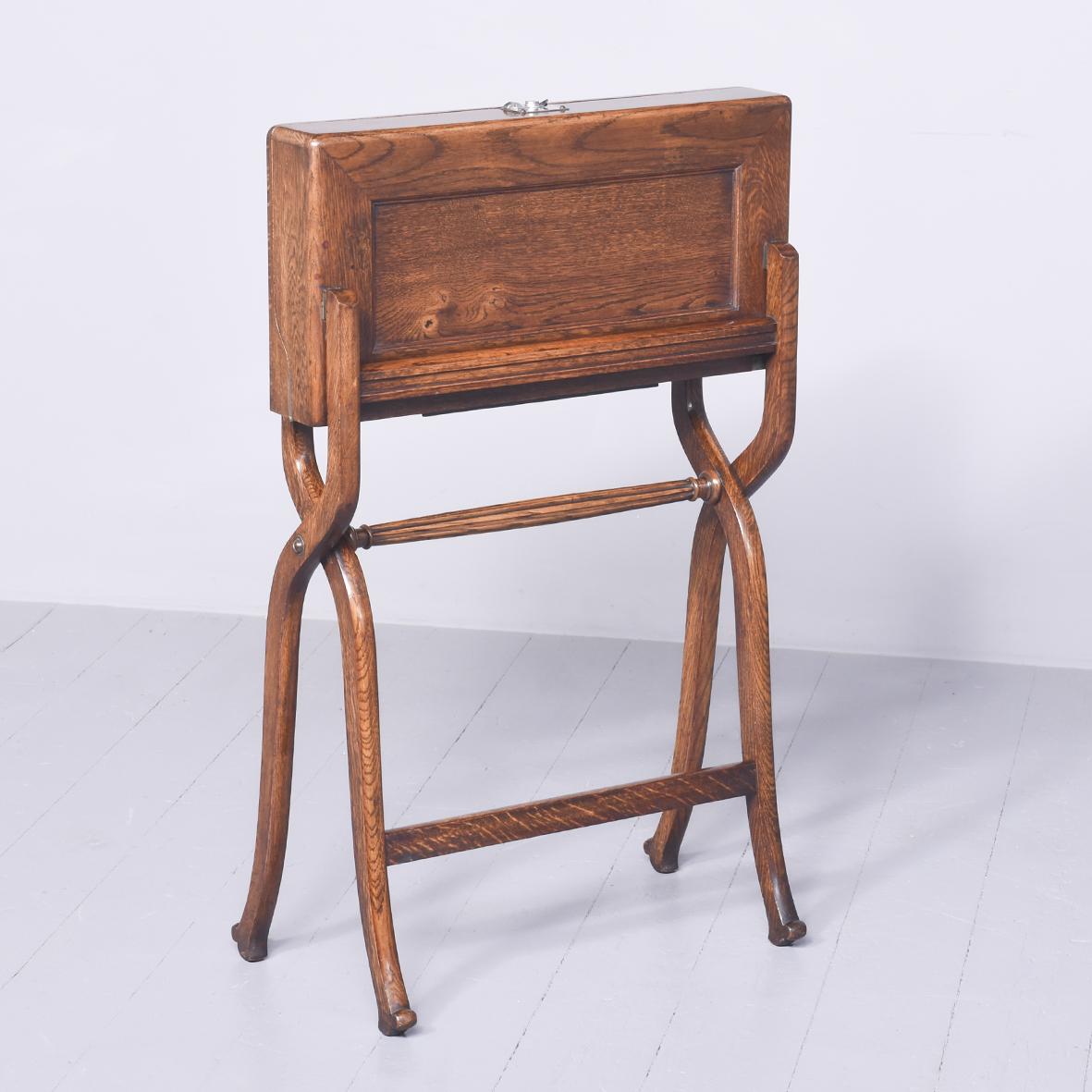 Neat Sized Oak Folding Campaign Desk (1 of 12)