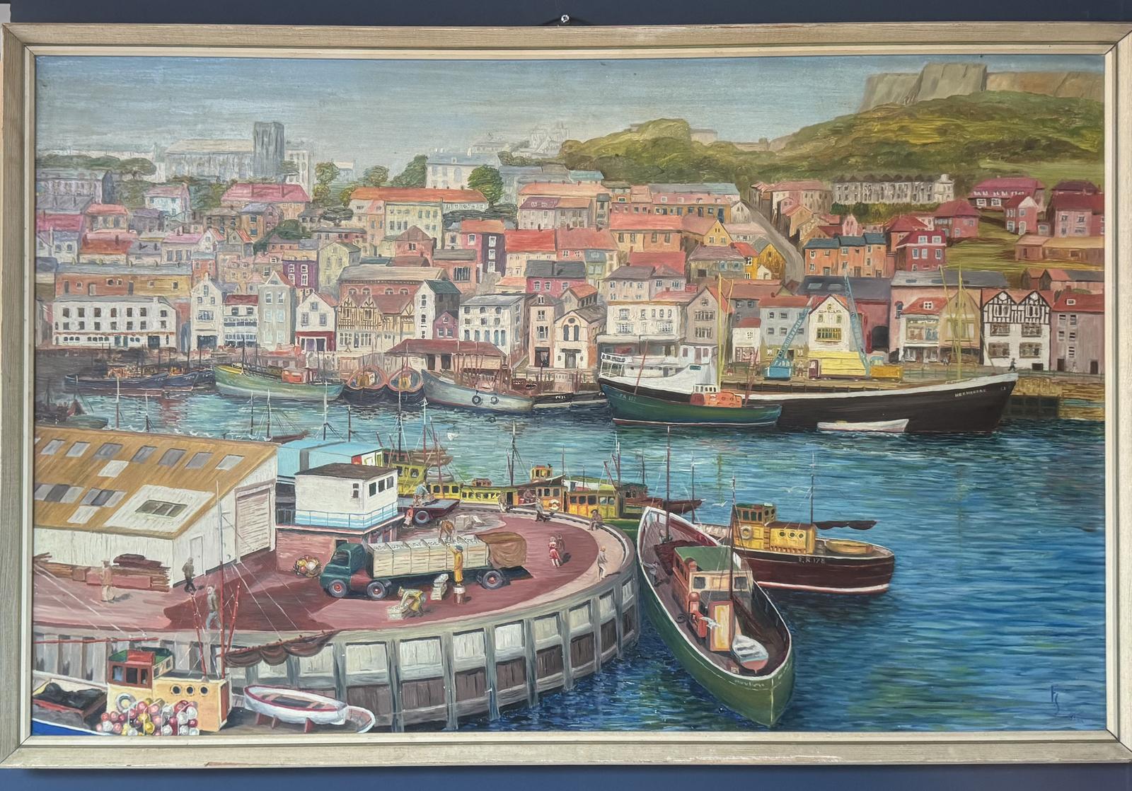 Large Oil on Board of a West County Harbour Scene (1 of 7)