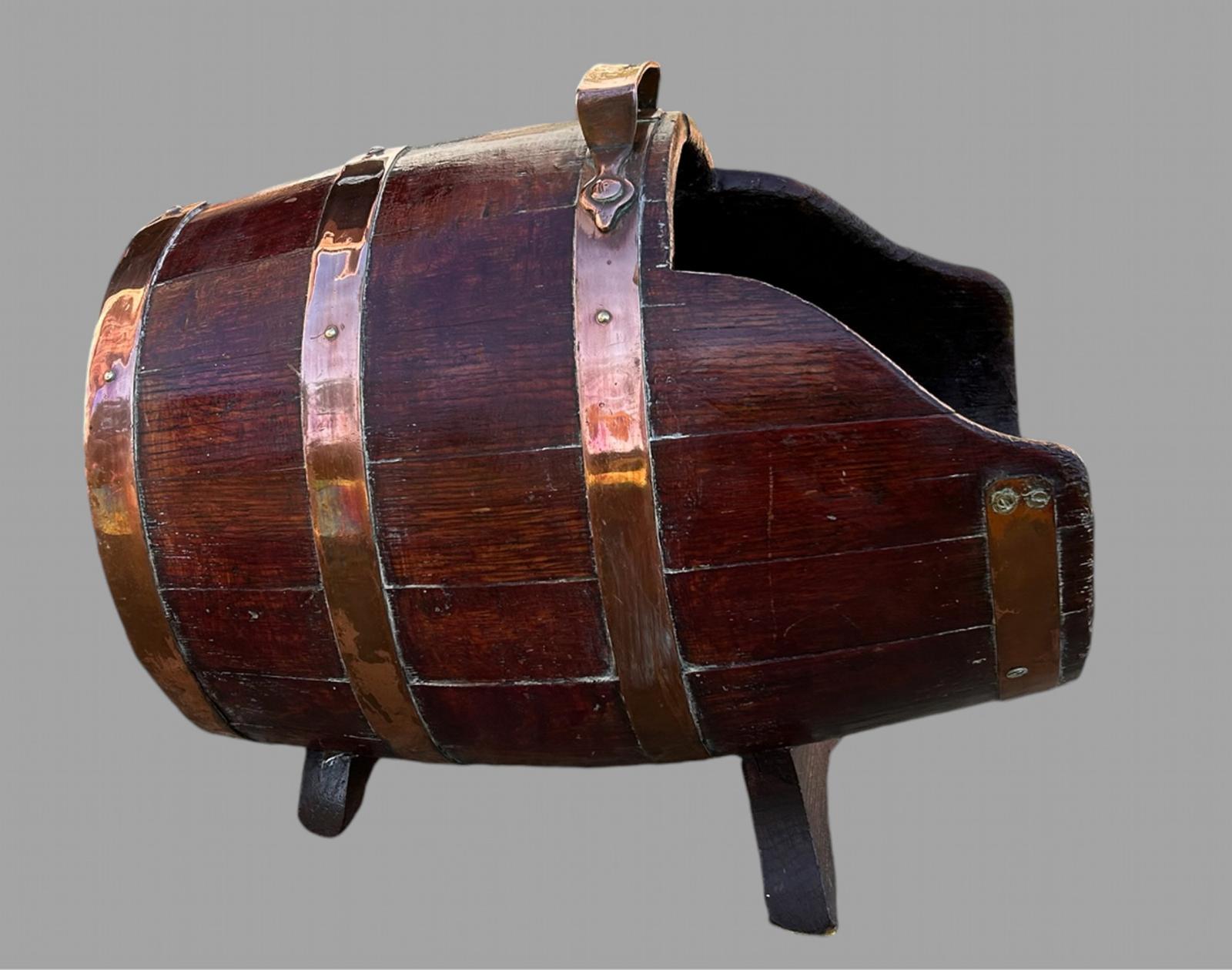 Copper Banded Coal / Kindling Bin Holder (1 of 3)