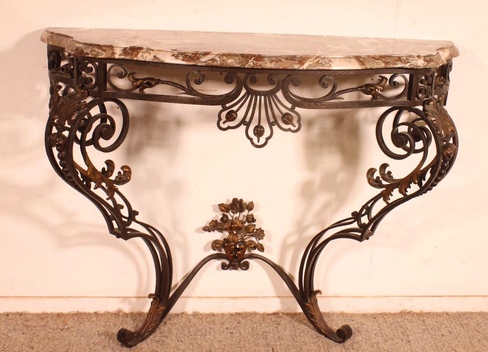 19th Century Louis XV-style Wrought Iron Console Table (1 of 13) 19th Century Louis XV-style Wrought Iron Console Table (1 of 13)